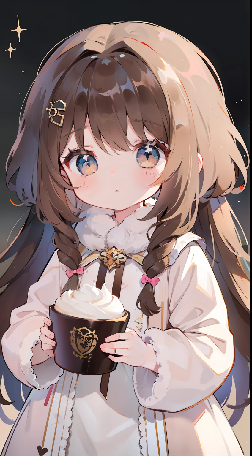 Anime girl with a cup of coffee in her hand - SeaArt AI
