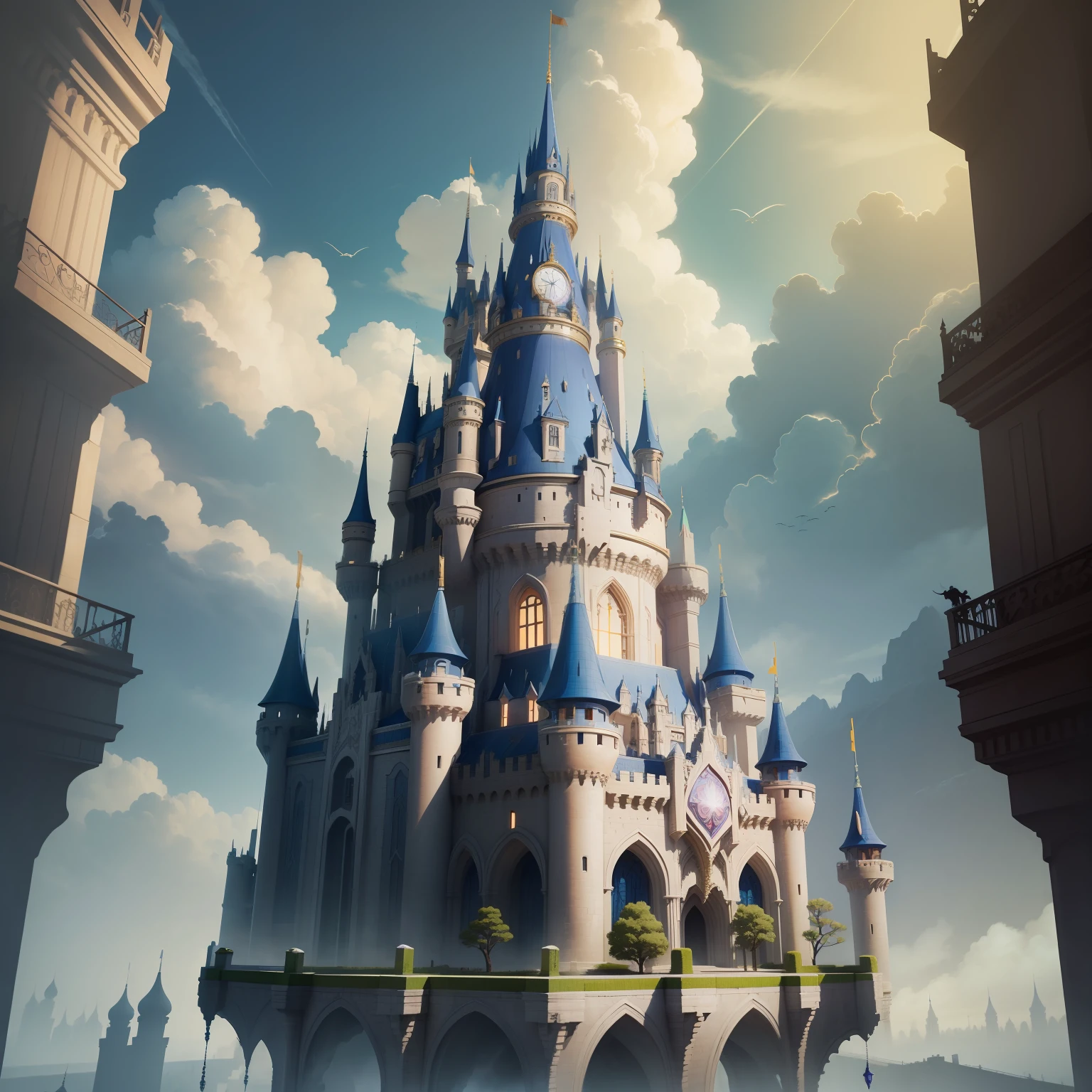 Super huge castle dream Fantasia SF huge construction top-quality masterpiece Height to the sky 超A high resolution