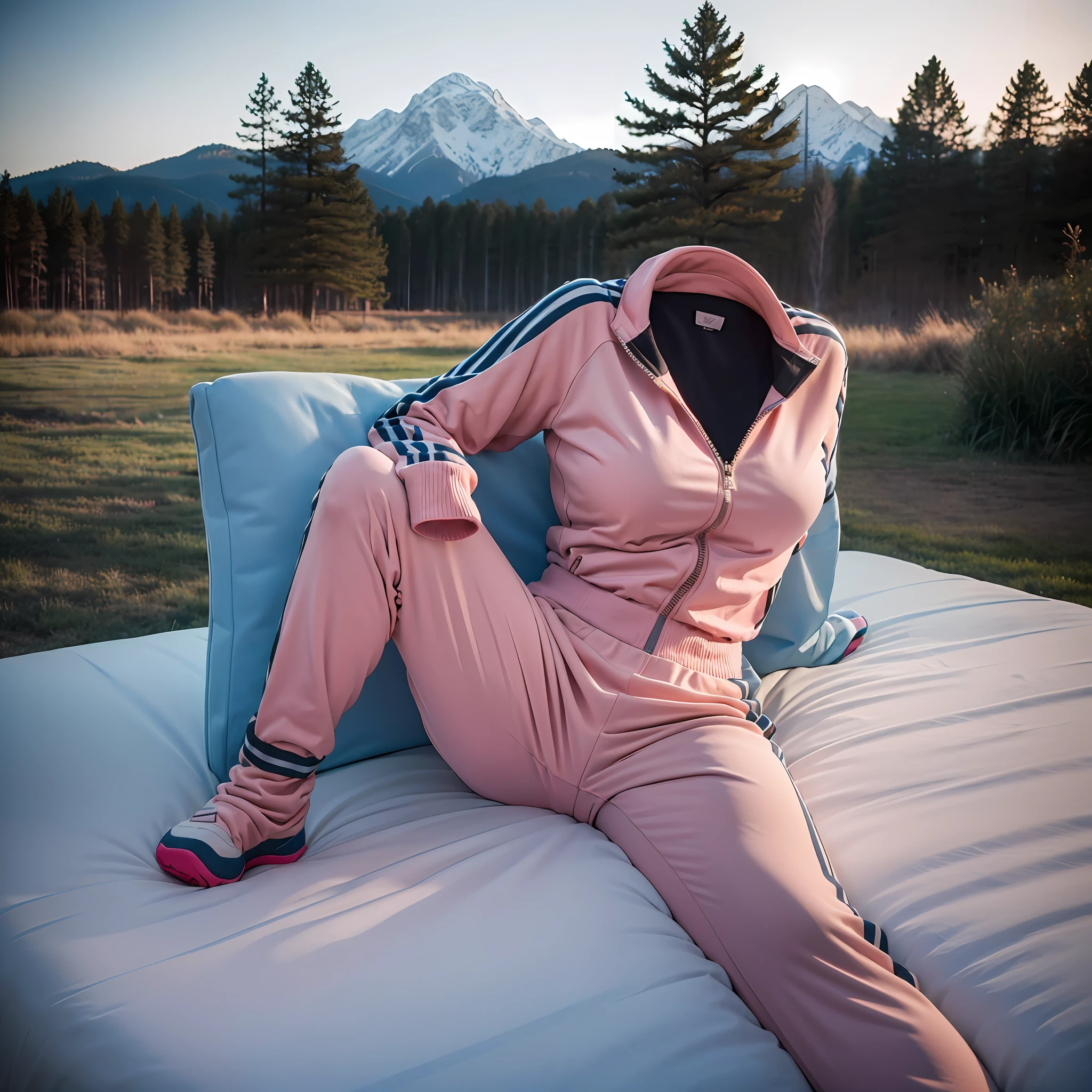 tracksuits on the bed:14 , ((invisible, no humans:1.5, headless:1.5, handless, legless)), big breasts, 
(8k, RAW photo, best quality, masterpiece:1.2), (realistic, photo-realistic:1.37),photon mapping, radiosity, ((Hasselblad photography)),physically-based rendering,