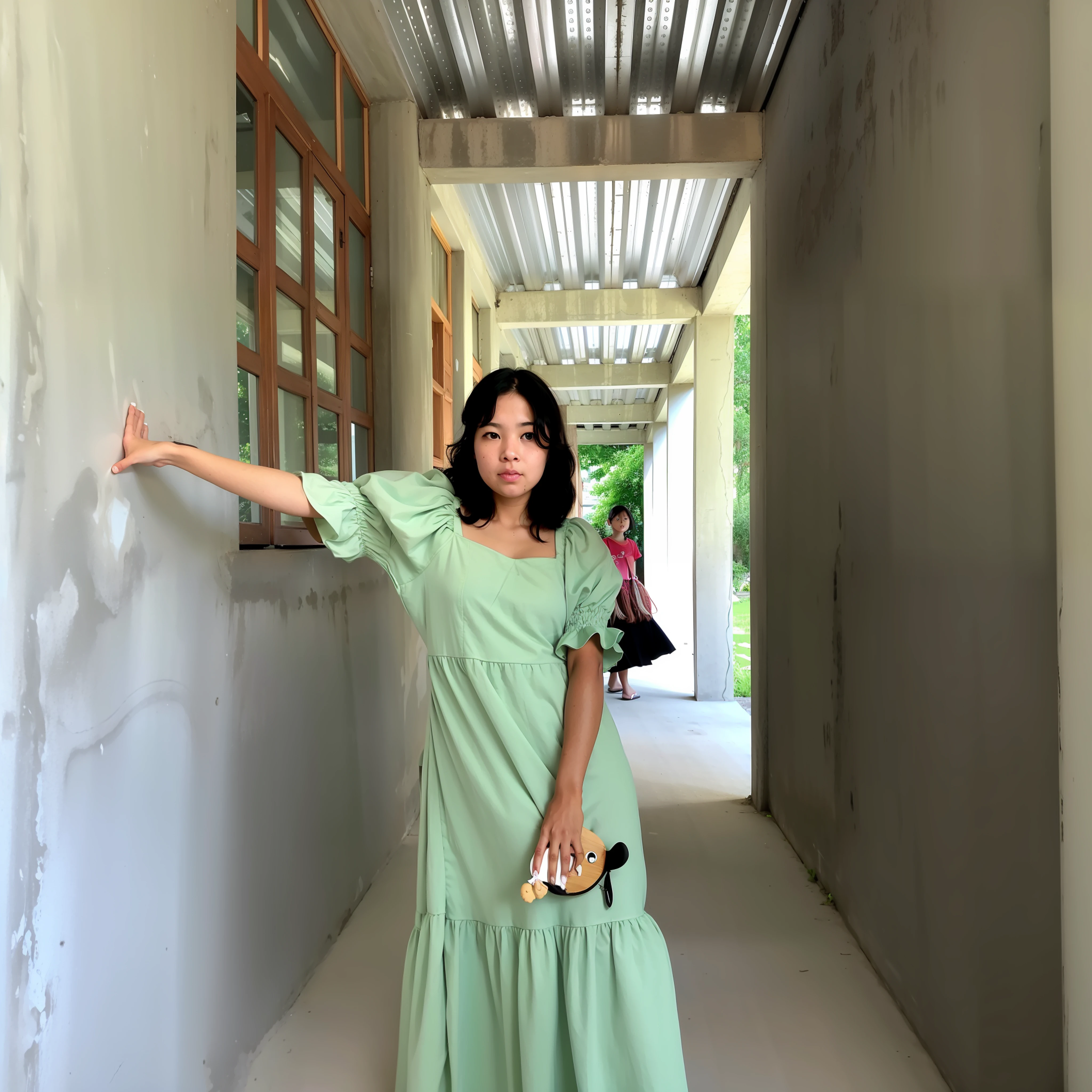 Original face, masterpiece, best quality,portrait of 1girl, whole body and chang background.
