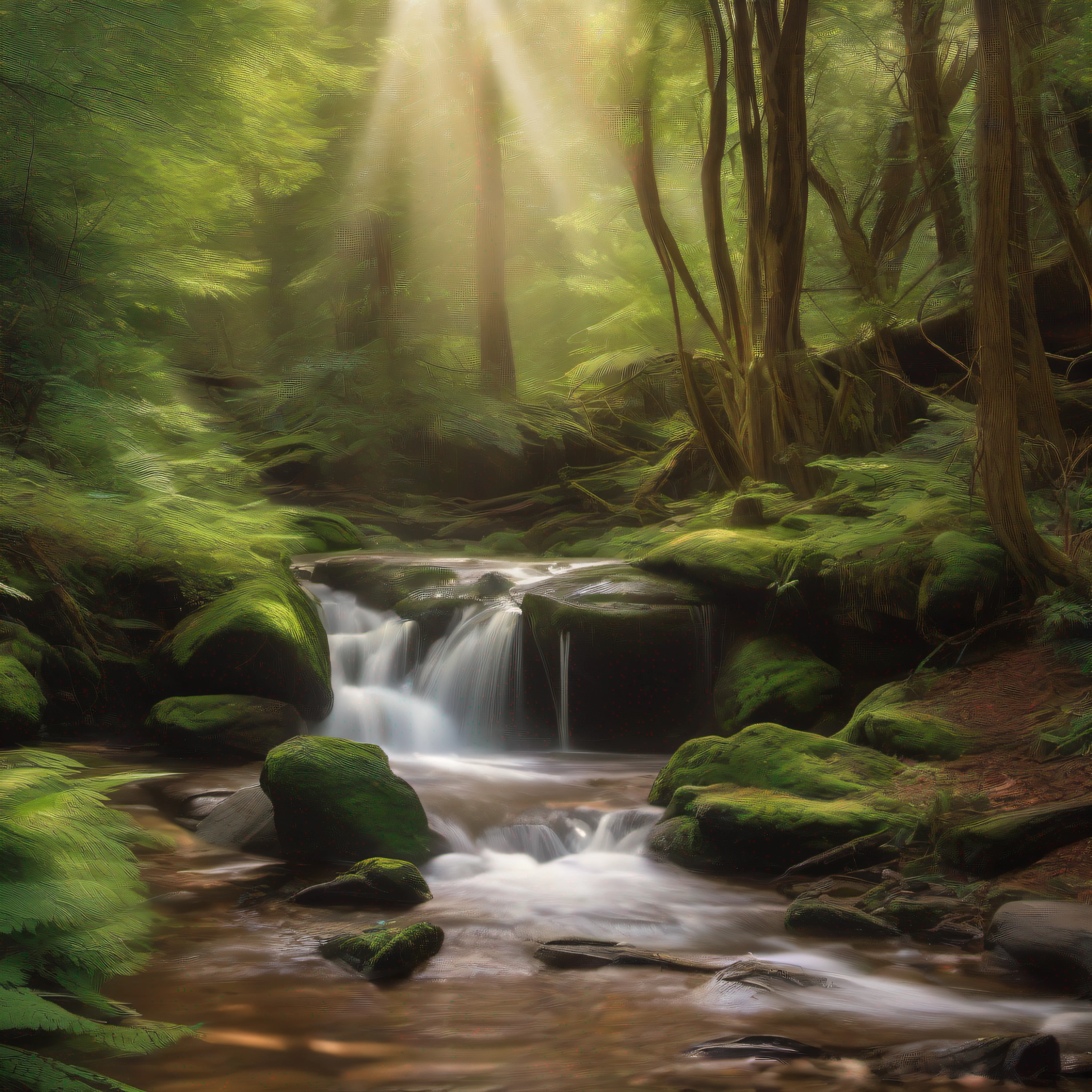 Yoda, the wise and revered Jedi Master from the Star Wars universe, stands in the heart of a dense and ancient forest on the planet Dagobah. Rays of golden sunlight filter through the thick foliage, casting a warm and mystical glow. Yoda's wrinkled and green-skinned face is illuminated, reflecting both wisdom and weariness. His small, hunched form is enveloped in a flowing robe of earthy tones, blending harmoniously with the natural surroundings. The atmosphere is serene, with an almost spiritual ambiance. Captured in the style of Ansel Adams – Landscape Photography.