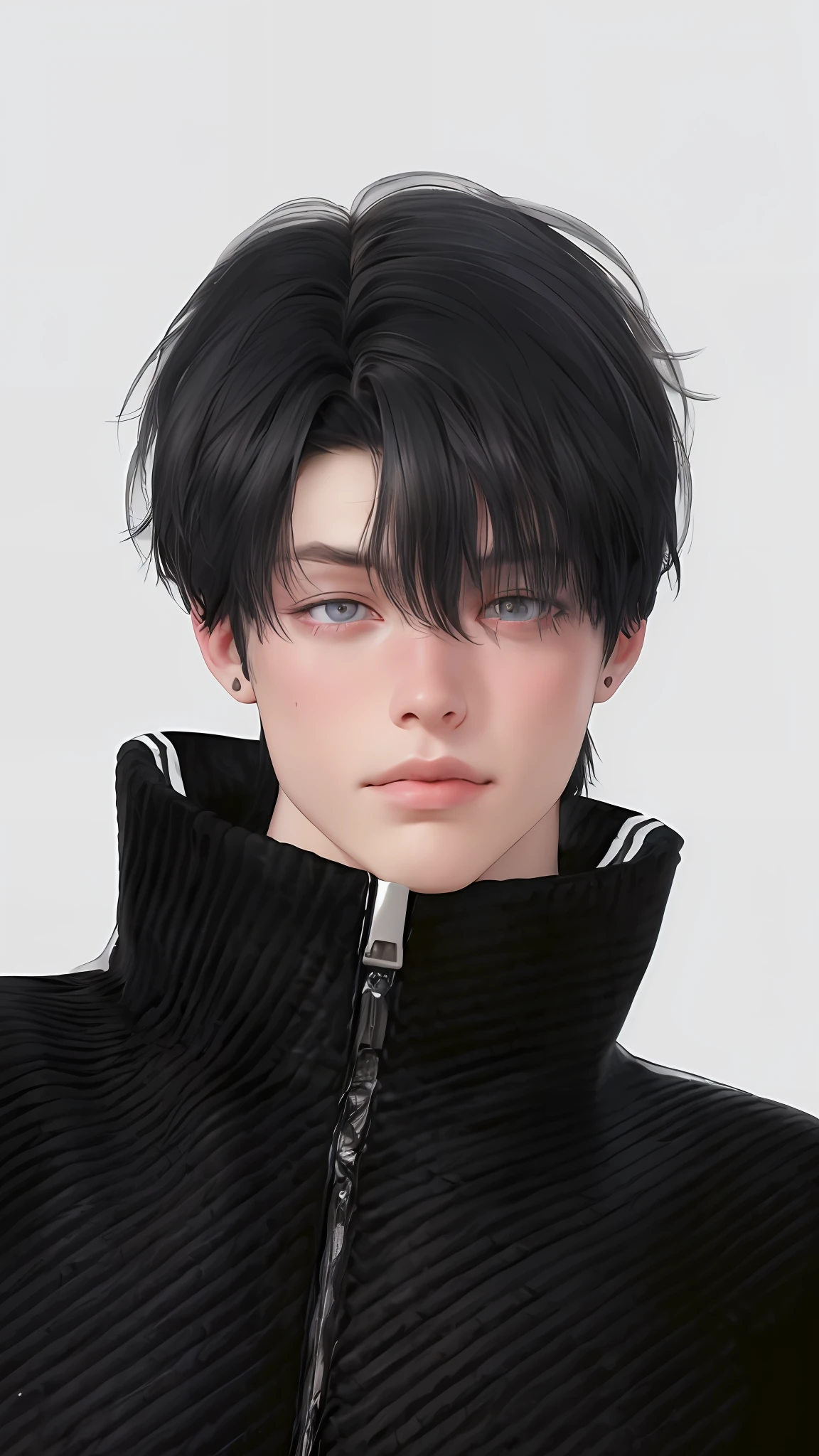 a masterpiece,Bestquality,offical art,8kwallpaper,Extremely Detailed,Illustration,1BOY,Trendy outfits,watch,sneaker shoes,squat down,Hands droop naturally,Hooded jacket,Street side,