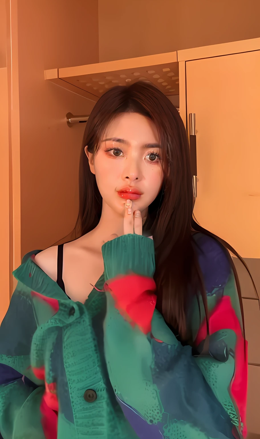 Close-up of a person wearing a sweater and a cell phone, beautiful Korean women, Gorgeous young Korean woman, wan adorable korean face, Korean girl, Beautiful young Korean woman, tzuyu from twice, bae suzy, cute korean actress, Korean woman, Ruan cute vtuber, young lovely Korean faces, roseanne park of blackpink, Attractive pose