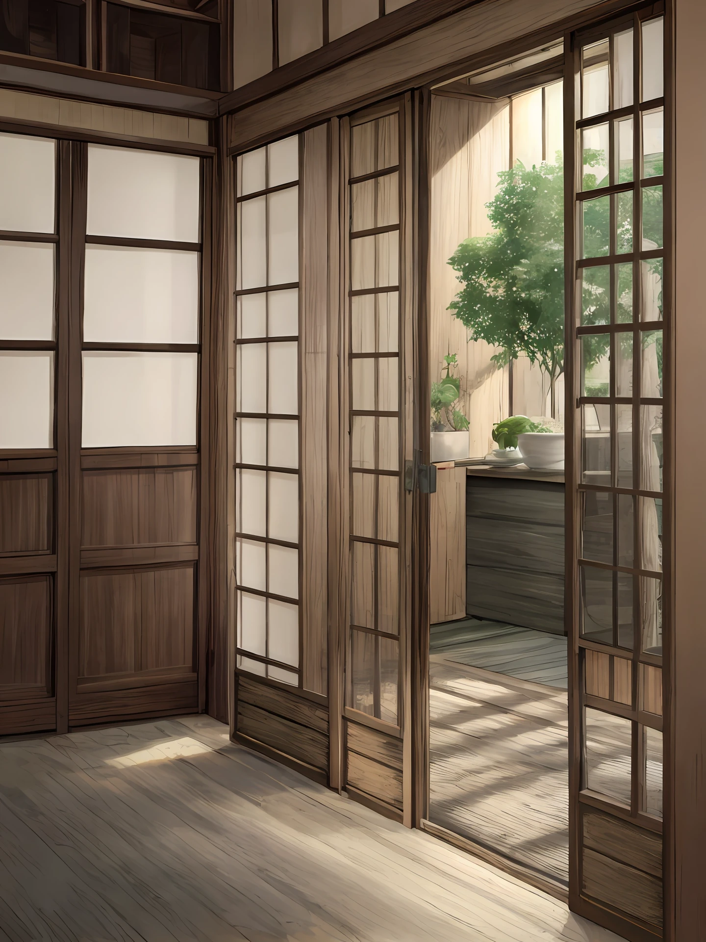 Wabi-sabi Oriental interior space