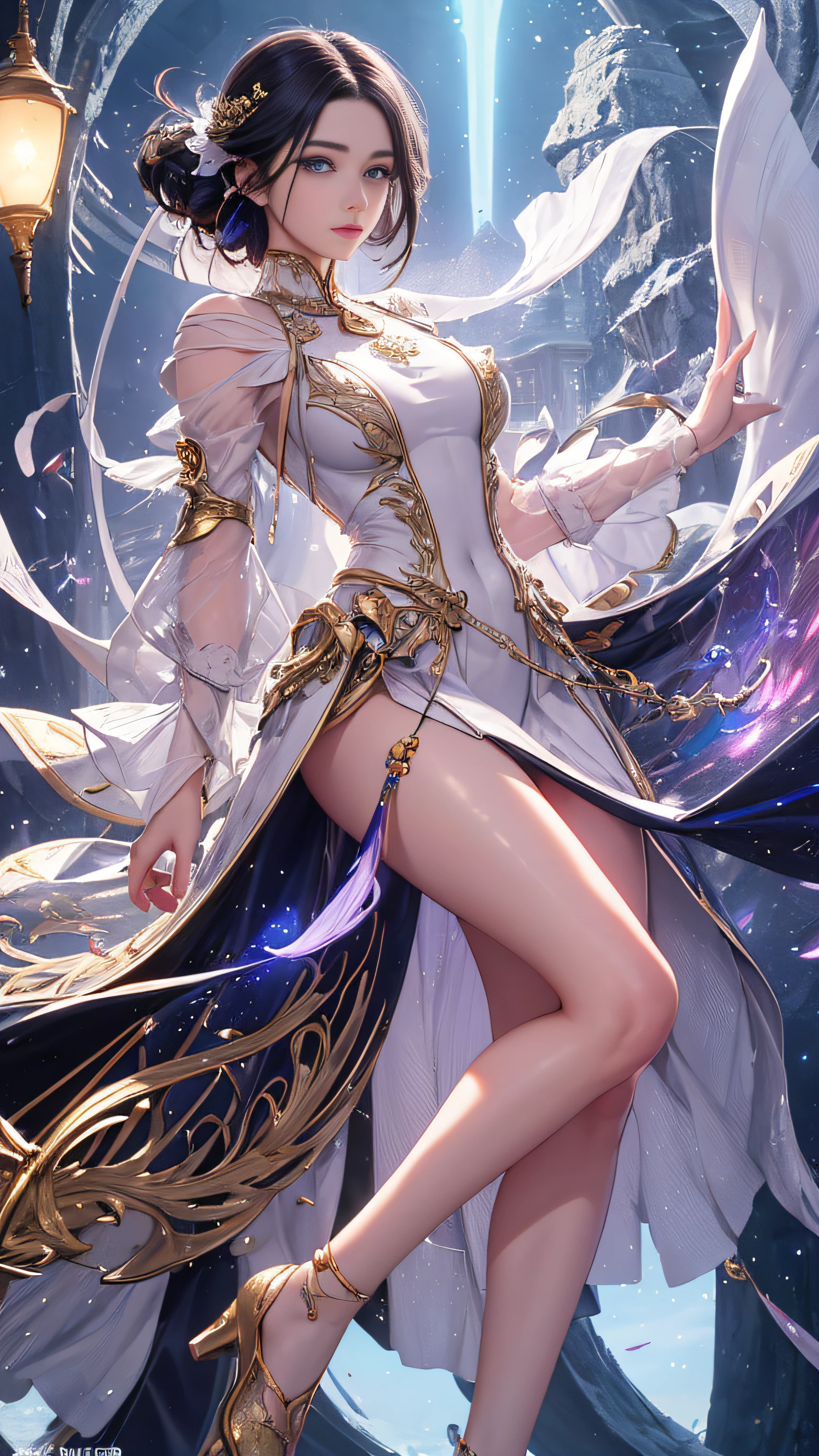 Super beautiful glowing eyes、Photorealsitic:1.4), (​masterpiece, side lights, Exquisite beautiful eyes: 1.2), ​masterpiece*portlate, realisitic, 3D 顔, Luminous Eyes, Shiny hair, Glossy skin, 独奏, embarrassed from, (hason), Super artistic