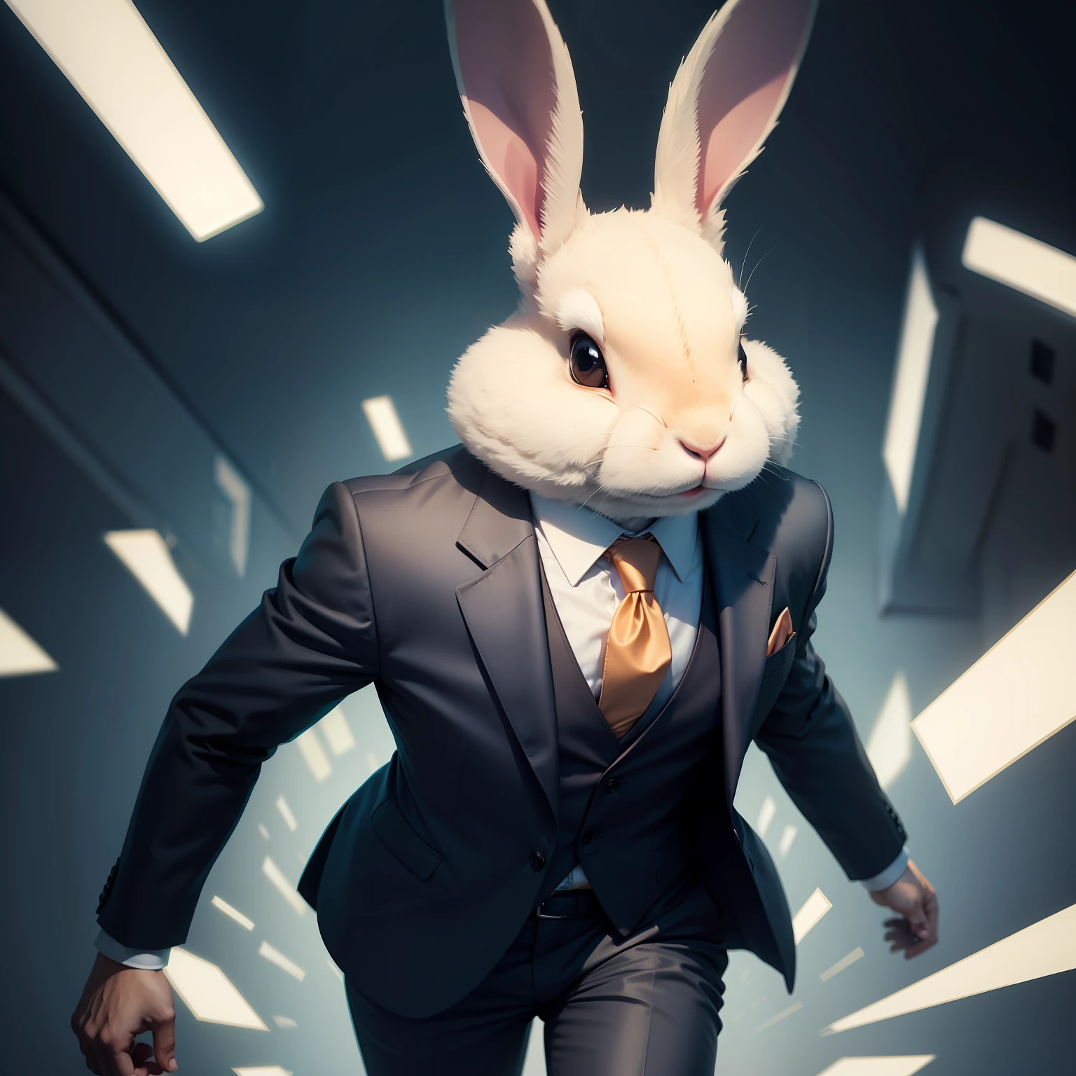 Rabbit dressed in a suit as a generative businessman