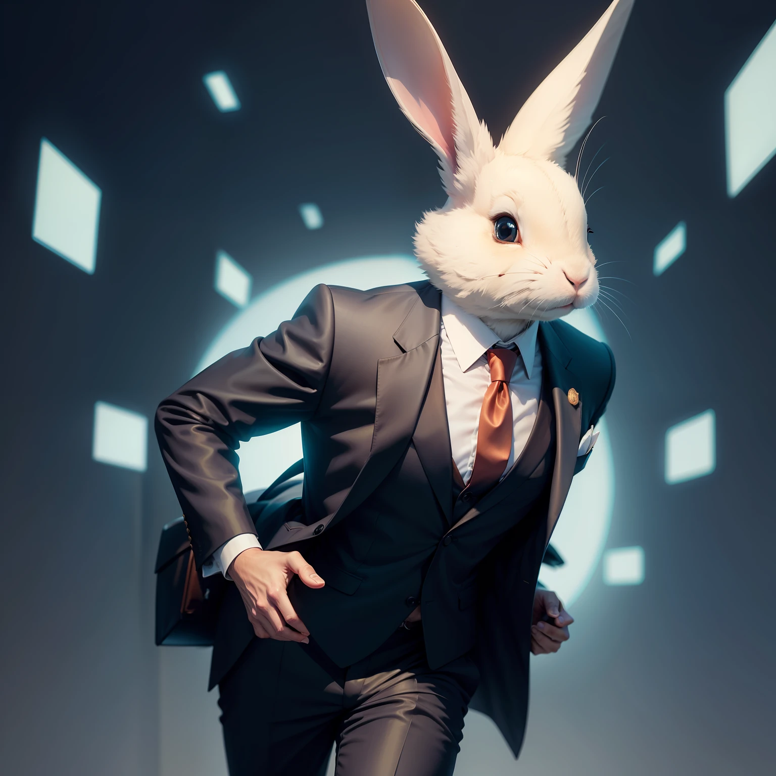 Rabbit dressed in a suit as a generative businessman