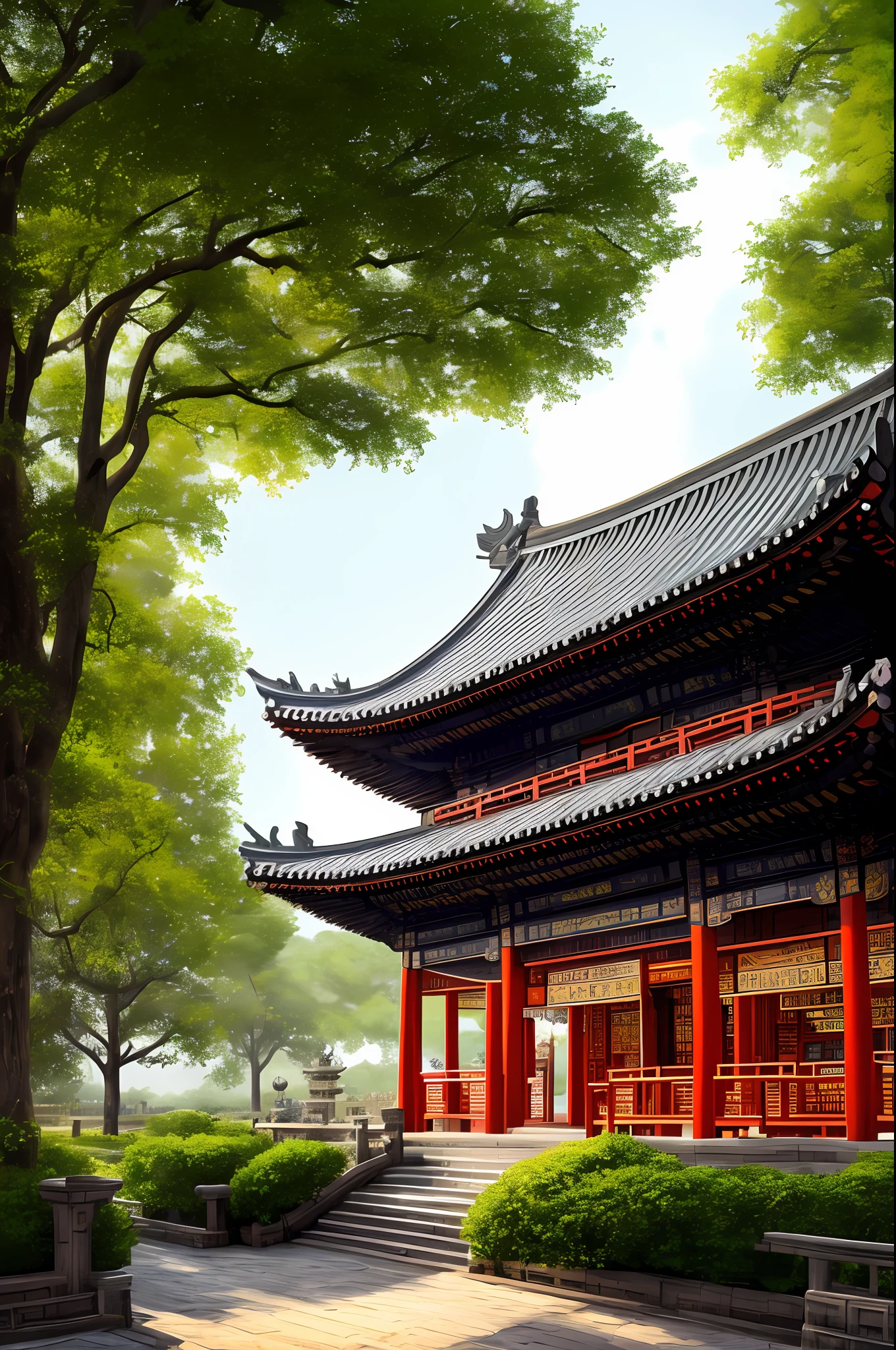 Masterpiece, best quality, high quality, extremely detailed CG unity 8k wallpaper, Hangzhou pagoda with ancient Chinese aesthetics, surrounded by ancient buildings and temples in Chinese style, trees and landscapes are composed of picturesque scenery, panoramic view and soft light. artstation, digital illustration, complex, trending, pastel colors, oil painting, award winning photography, bokeh, depth of field, HDR, bloom, chromatic aberration, realism, very detailed, artstation trend, CGsociety trend, complex, high detail, dramatic, midjourney art