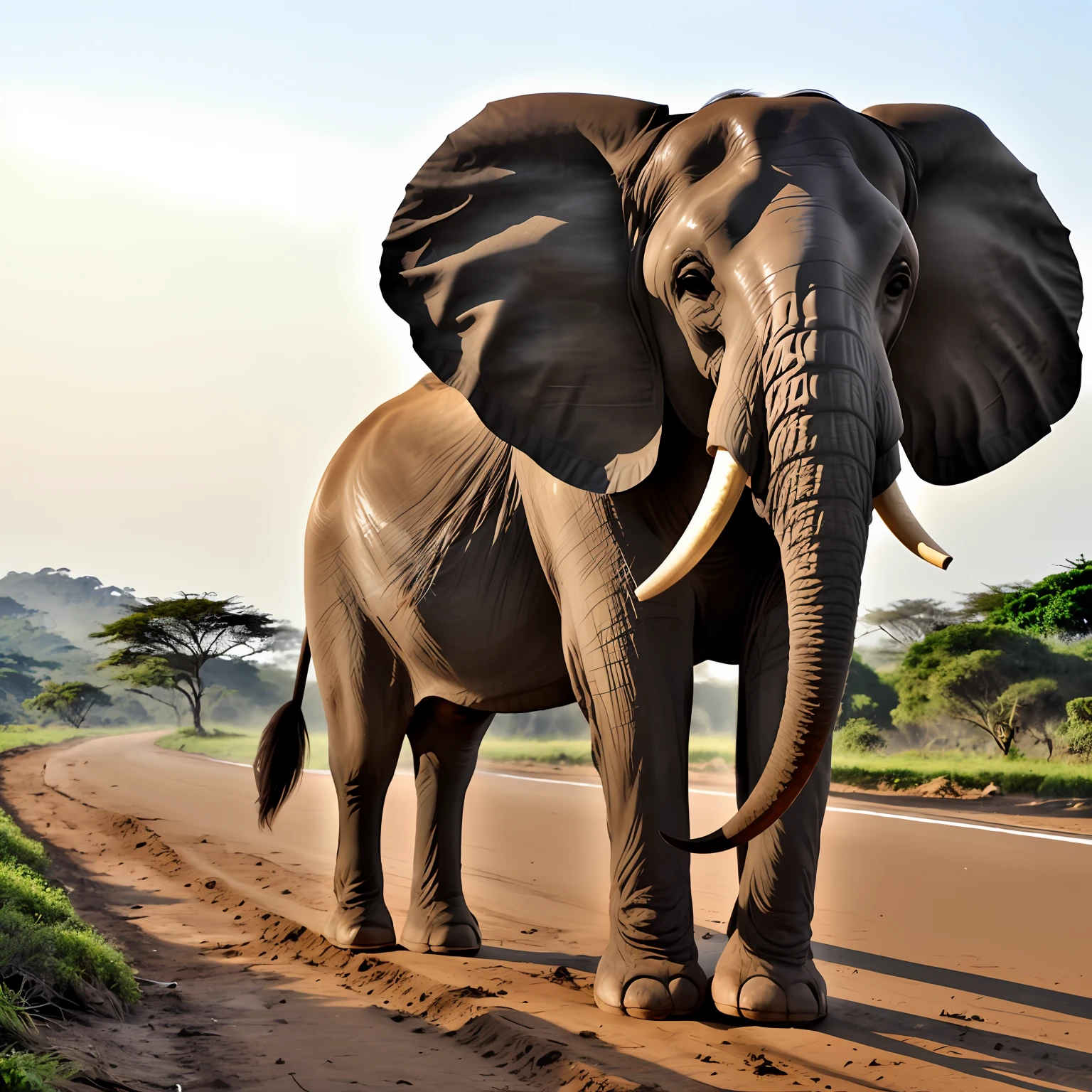 Crie um elefante bebendo sukita