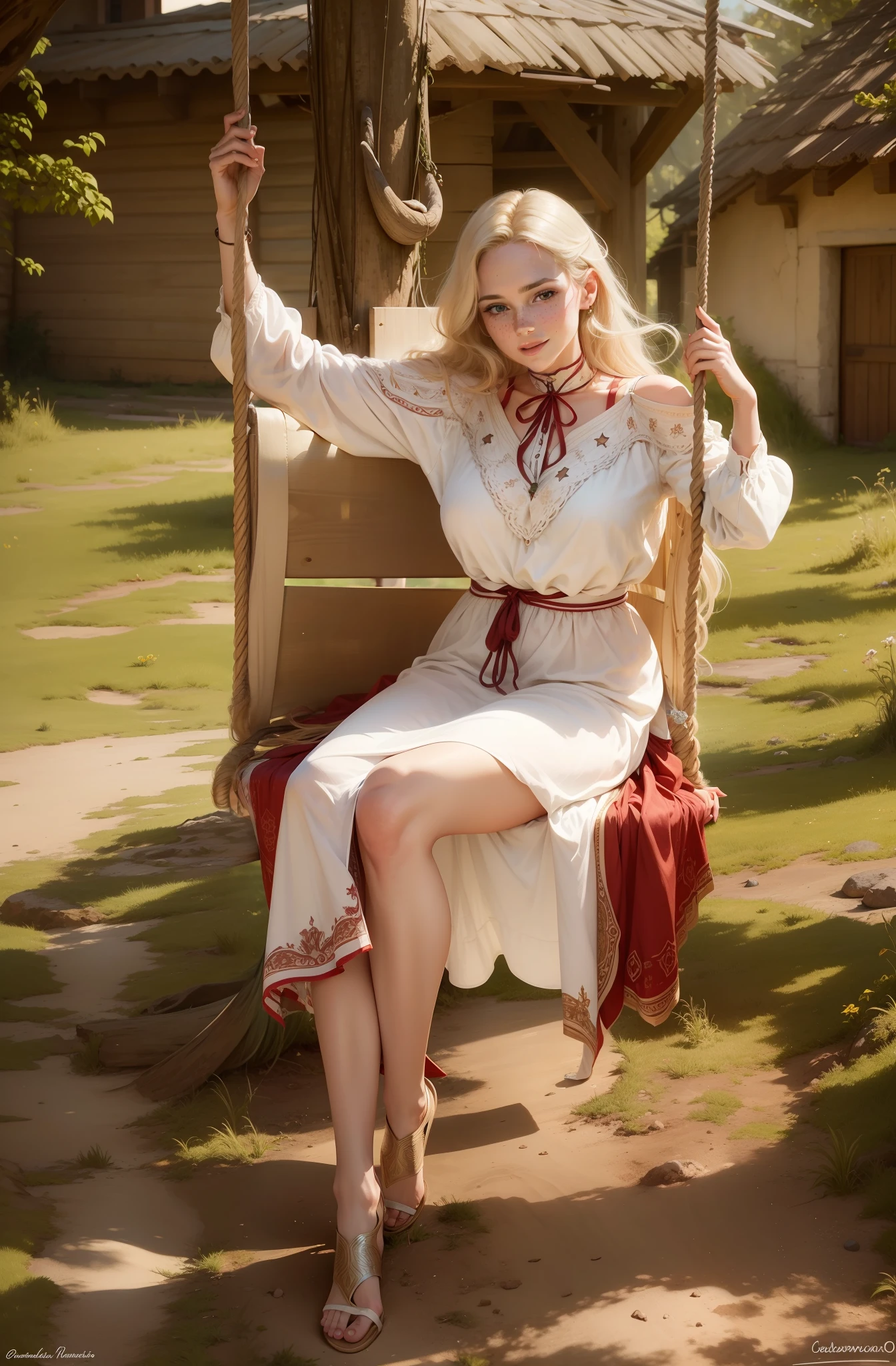 Rosto de uma mulher, americana, 25 anos, pale skin and freckles, olhos cinzas, nariz delicado, soft and delicate lips, cabelo blondie cinza longo e ondulado, ultrarrealista HD fotorrealista altamente renderizado sorriso perfeito, feliz, arte de Alphonse Mucha, Arte Noveau