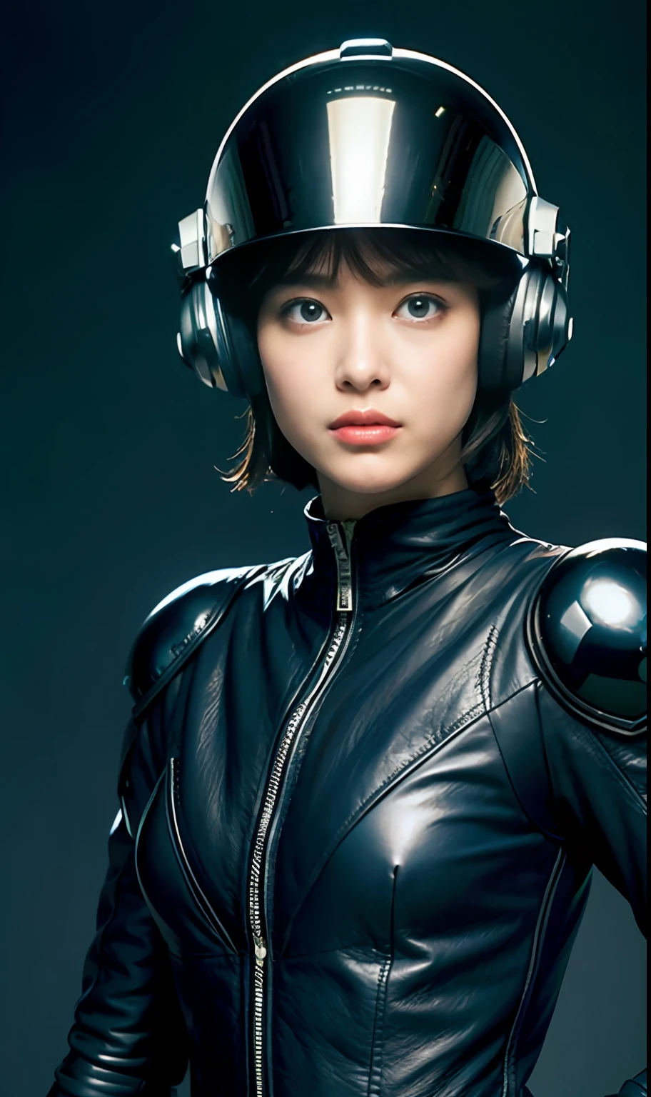 ultra-detailliert, hight resolution, top-quality, ​masterpiece, ((Leather cyborg suit)､(Pilot helmet)、kosmos､planetes