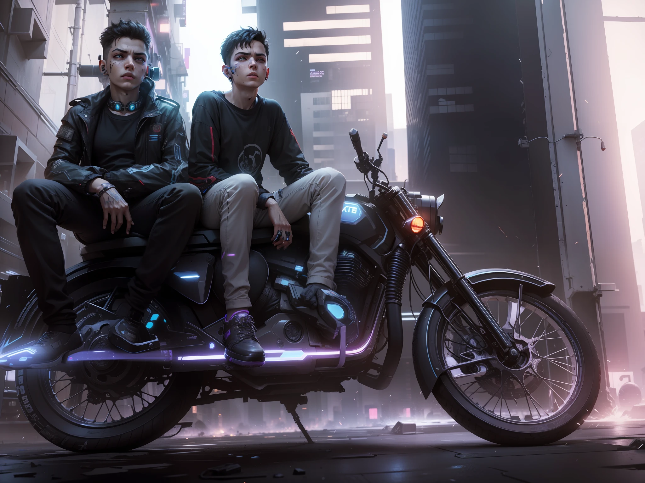 Change this background cyberpunk, realistic face,8k, ultra graphics, a boy