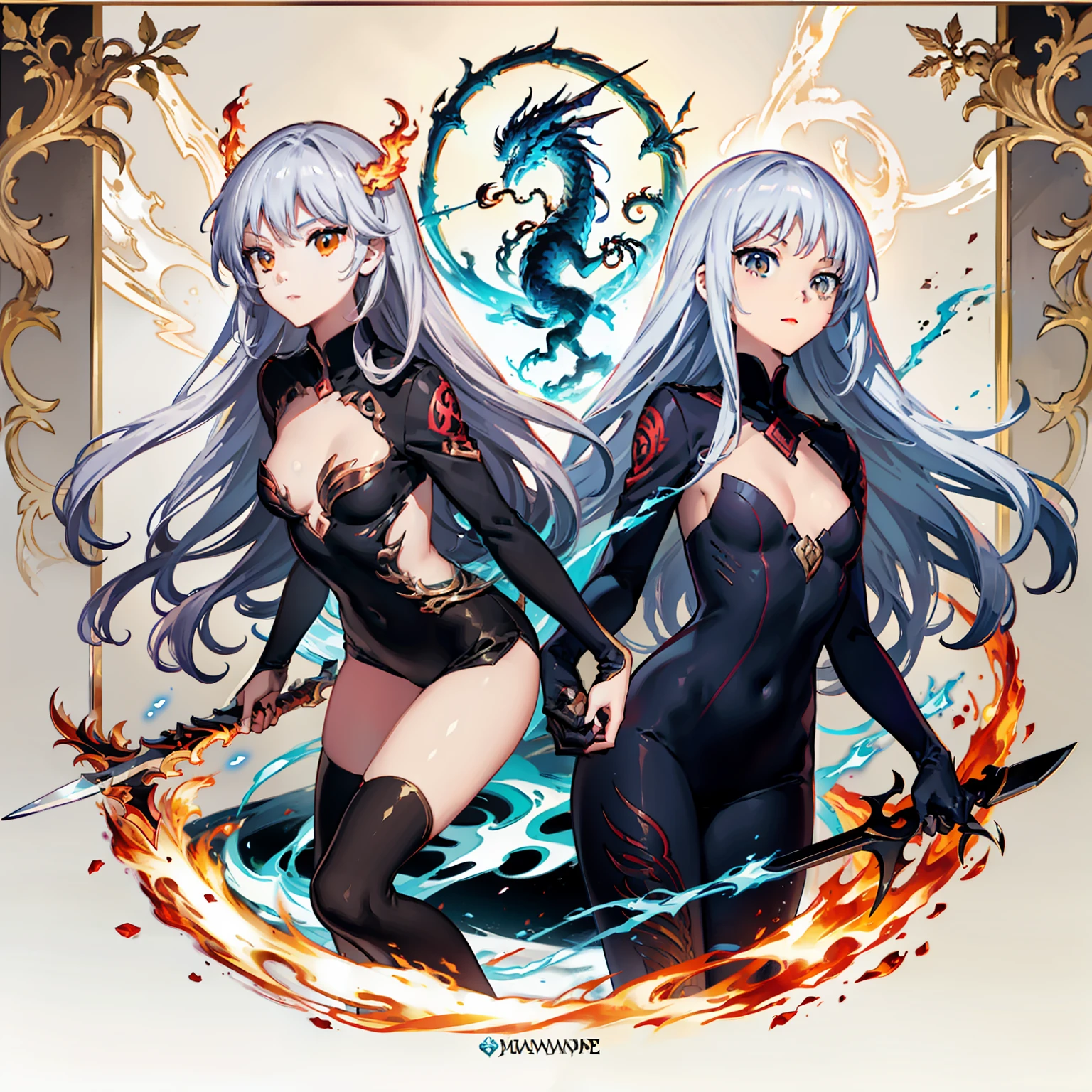 Extensive nudity,quadratic element,Fire Dragon Maiden and Phoenix Maiden,The sword,comrade in arms