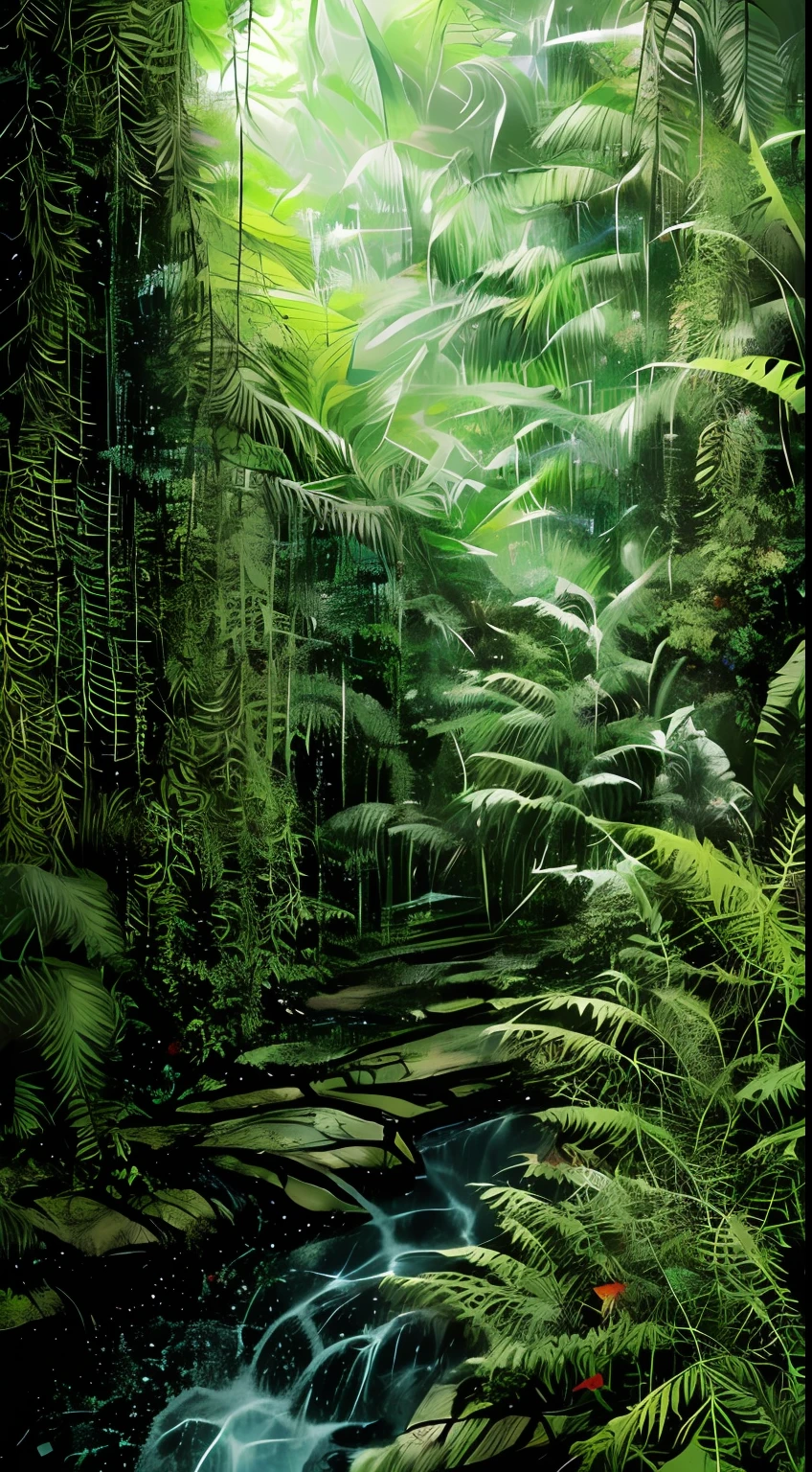 Digital illustration, Detailed and intricate, The dense jungle is full of exotic plants and animals, Sunlight shines through the canopy,Produces a mottled effect. In the style of Yoshitaka Amano and Hayao Miyazaki, Masterpiece, Proportional, Detailed, trending on artstationh, Beautiful lighting, Realistic, Intricate, Award-Awarded, 4K, highest quality
Award-winning, 4K digital painting in the style of Yoshitaka Amano. Detailed and intricate depiction of a zombie apocalypse, cleverly capturing the chaos and drama of the scene. Beautiful lighting and cinematic composition make this piece a true masterpiece, trending on artstationh
