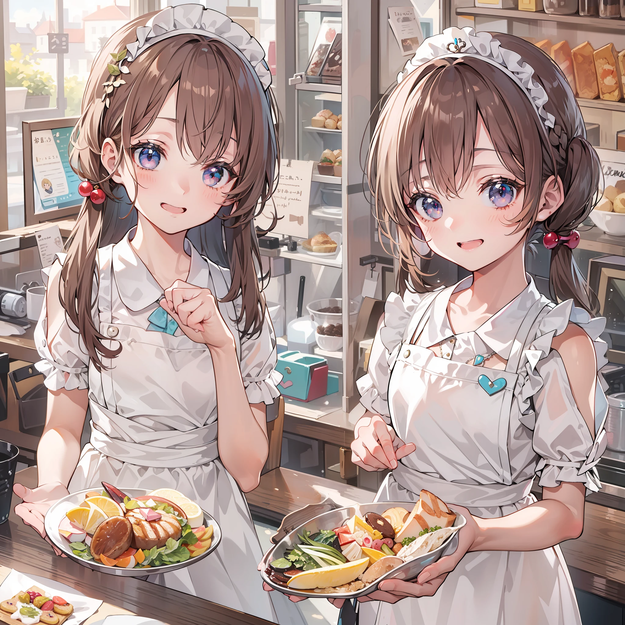 Cute  s　top-quality　​masterpiece　Normal five fingers　Lustrous hair Maid café clerk