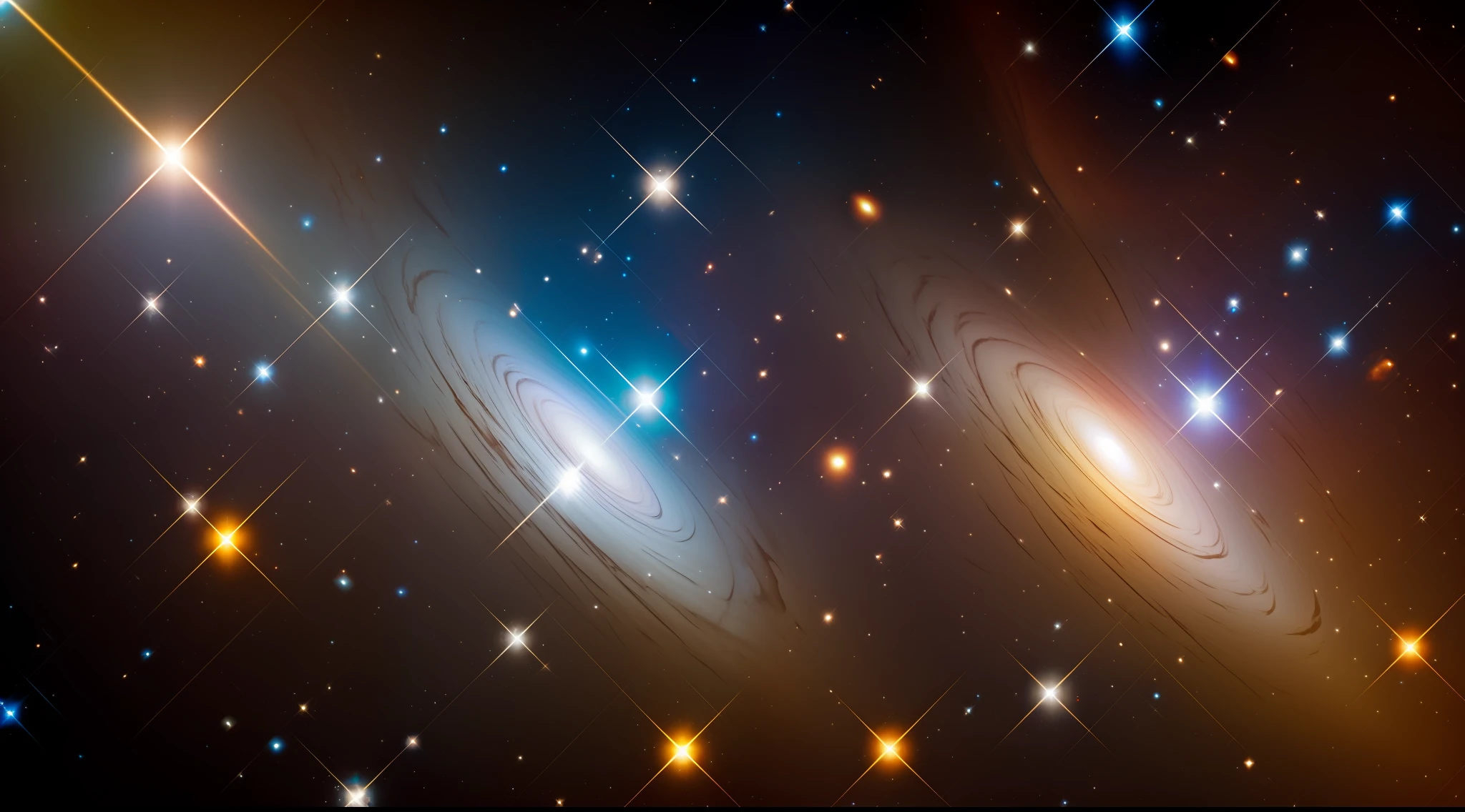 Hubble Space Telescope, viewed from behind, Magic, dramatic light, flash in space, cores vibrantes, com fundo de estrelas brancas cintilantes, 8k, foto realista, detalhes complexos, Ultra realista