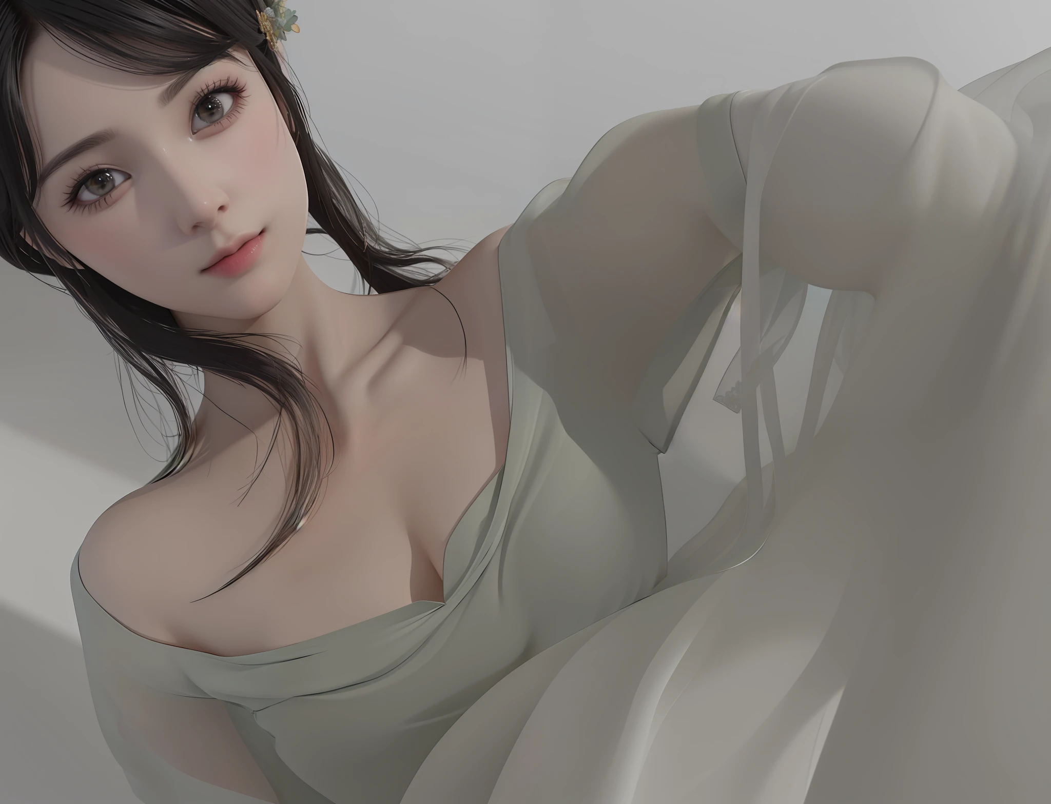 there is a woman that is posing for a picture in a dress, Guviz-style artwork, soft 3d render, Soft portrait shot 8 K, soft digital painting, digital art of an elegant, Soft portrait, Realistic. Cheng Yi, [ 4 K photorealism ]!!!, [ 4 K photorealism ]!!, soft render（closeup cleavage：1.5），（sface focus：2），（???? ???styled:1.5),
（（Lateral face：2）），（1女孩被soft_light：1.5包围），（The light from the back window is backlighted：1.8），（illuminating），（Flowing fabric：1.3），（（Floral_summer_dress：1.5），（Straw_hat：1.3）），
（tmasterpiece）， realisticlying， HDR， highly  detailed， 8k， RAW photogr，
Environmental occlusion，naturey，Harmonious composition，a warm color palette，fine art photography，
