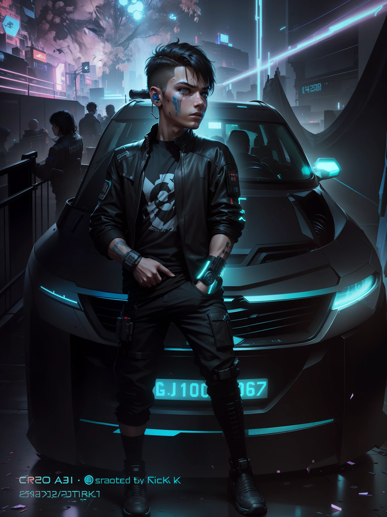 Change this background cyberpunk, realistic face,8k, ultra graphics, a boy