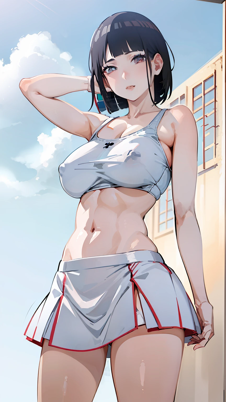 1girl, anime, 4k, tight body, tight , big boobs, Chinese face, young, ultra detail, 70mm lens, nsfw, white panties, white bra, short hair, black hair, ecchi,
