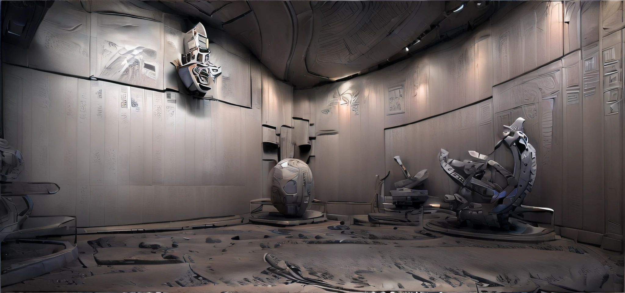 Interior of the building space,It mainly expresses the academic atmosphere of ancient China,Elegant wooden showcases、Elements such as stone carvings and heraldry。The floor is a sundial model,It creates a sense of antiquity and solemnity in academic research。