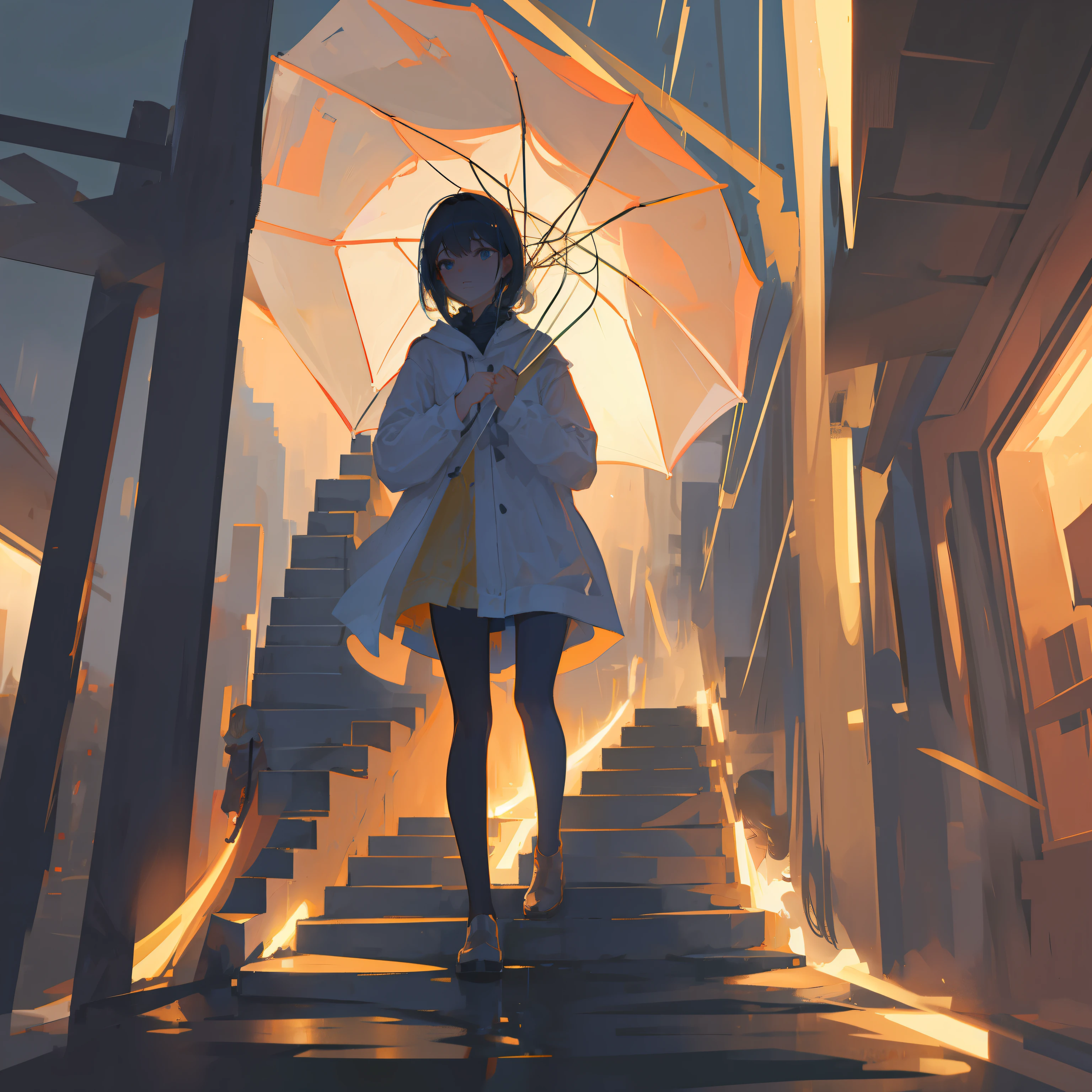 raining night,one-girl,s delicate face,Delicate light and shadow,high qulity,A high resolution,tmasterpiece,Get wet,Hazy sense of atmosphere
