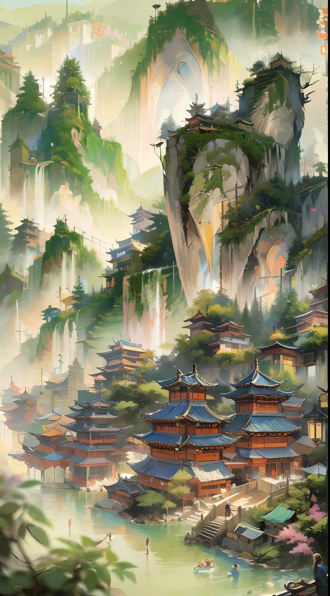 The best quality, masterpiece, koryos, ink bisim, vu changshuo, bonian, real banqiao, badasan people,
mountain horizon, river, forest, village,