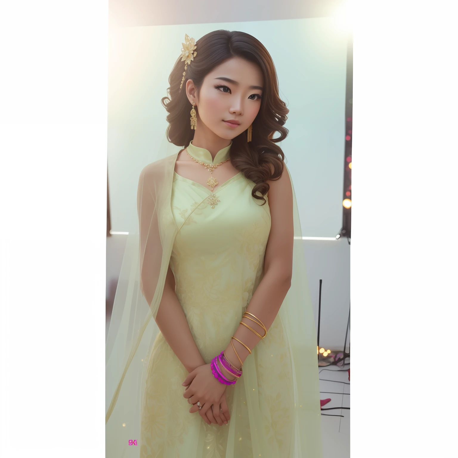 best quality, masterpiece, highres, 1girl,china dress,hair ornament,necklace, jewelry,Beautiful face,upon_body, tyndall effect,photorealistic, dark studio, rim lighting, two tone lighting,(high detailed skin:1.2), 8k uhd, dslr, soft lighting, high quality, volumetric lighting, candid, Photograph, high resolution, 4k, 8k, Bokeh,