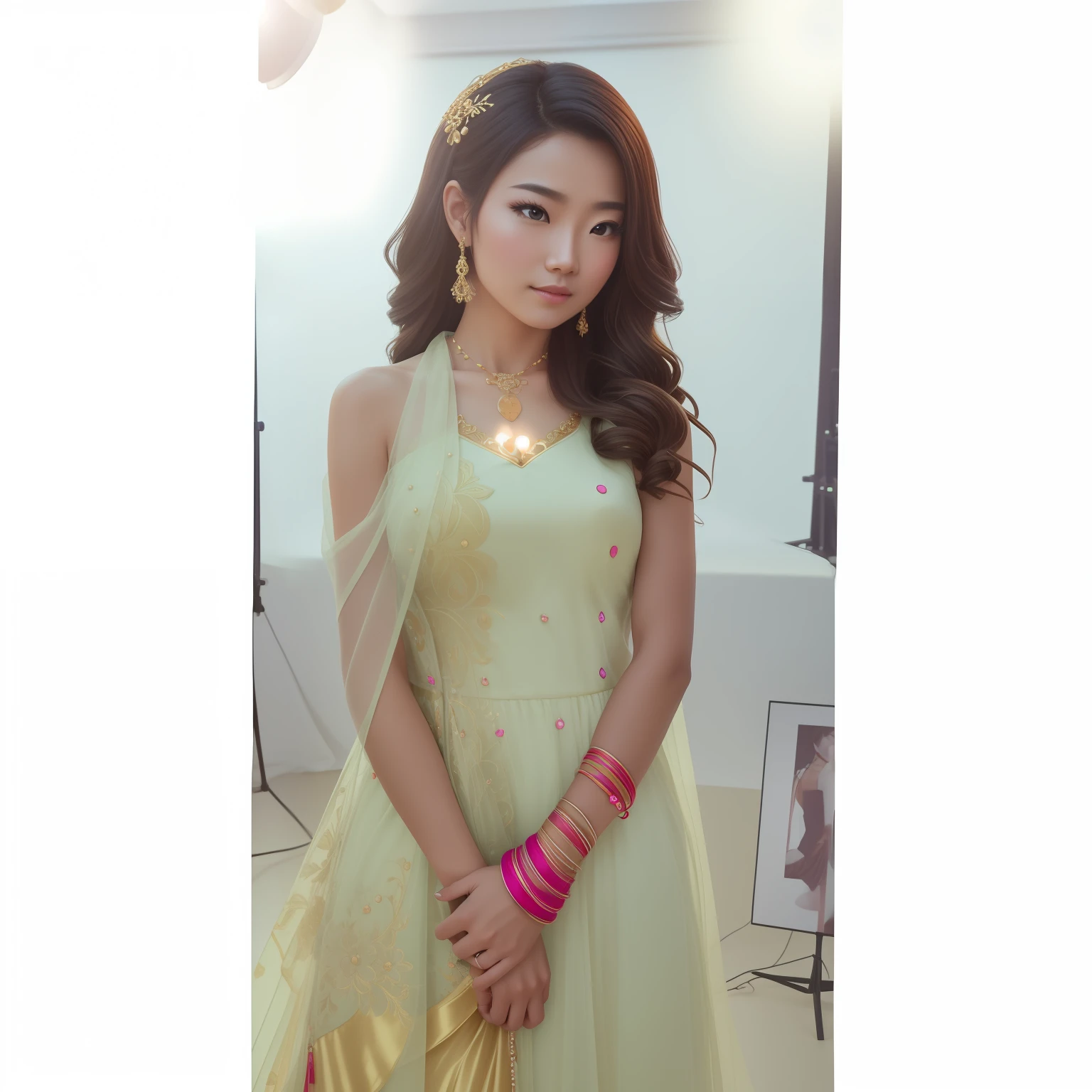 best quality, masterpiece, highres, 1girl,china dress,hair ornament,necklace, jewelry,Beautiful face,upon_body, tyndall effect,photorealistic, dark studio, rim lighting, two tone lighting,(high detailed skin:1.2), 8k uhd, dslr, soft lighting, high quality, volumetric lighting, candid, Photograph, high resolution, 4k, 8k, Bokeh,