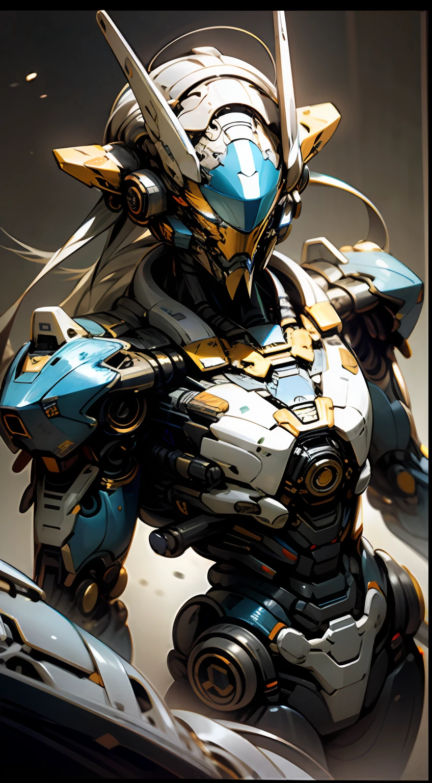 Dark_fantasy, cyber punk perssonage, （Pacific Rim, blue colors：1.1）, 1人, Mechanical Wonder, Robotic presence, Wearing a shabby mechanical suit, 复杂, （Steel metal[rusted]）, ellegance, Clear focus, Photographed by Greg Rutkowski, gentlesoftlighting, vivd colour, tmasterpiece, （（starrysky））, dynamicposes, large scene, viewed from bird's-eye, abstract expressionism, expressionistic, baroque, Vignetting, Chiaroscuro, afterimage, Atmospheric perspective, in a panoramic view, Rotated, hyper HD, retinas, Masterpiece, ccurate, Anatomically correct, Textured skin, Best quality, Award-Awarded, High quality, A high resolution, 16k