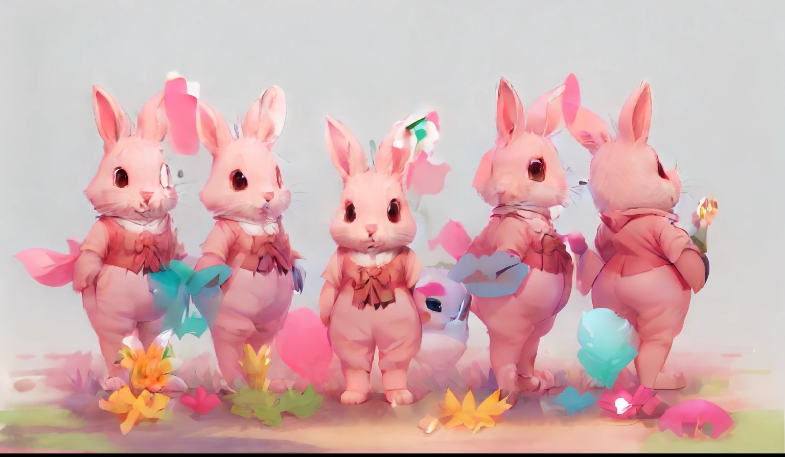 Five rabbits