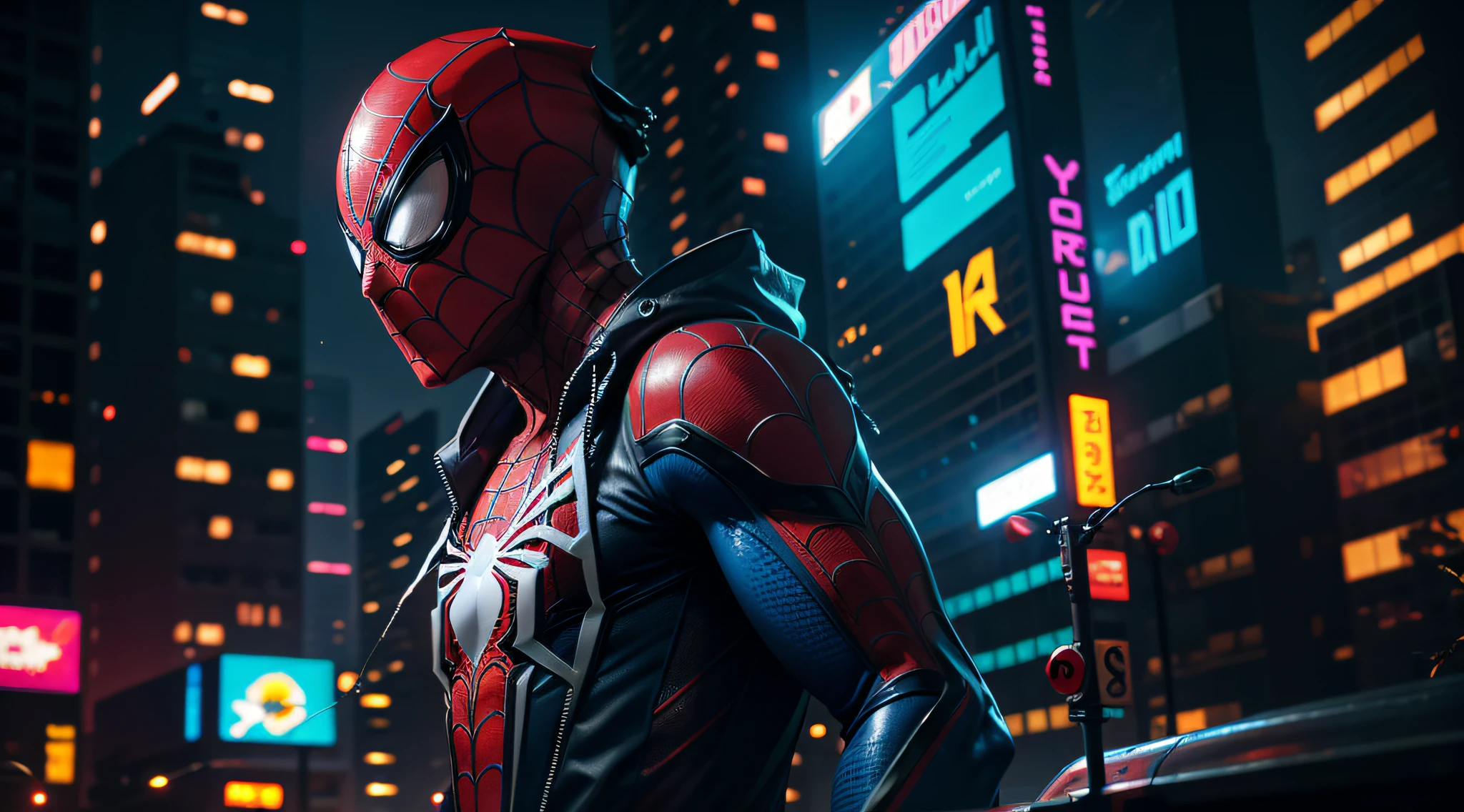 Spider man,Cyberpunk,8k. --auto
