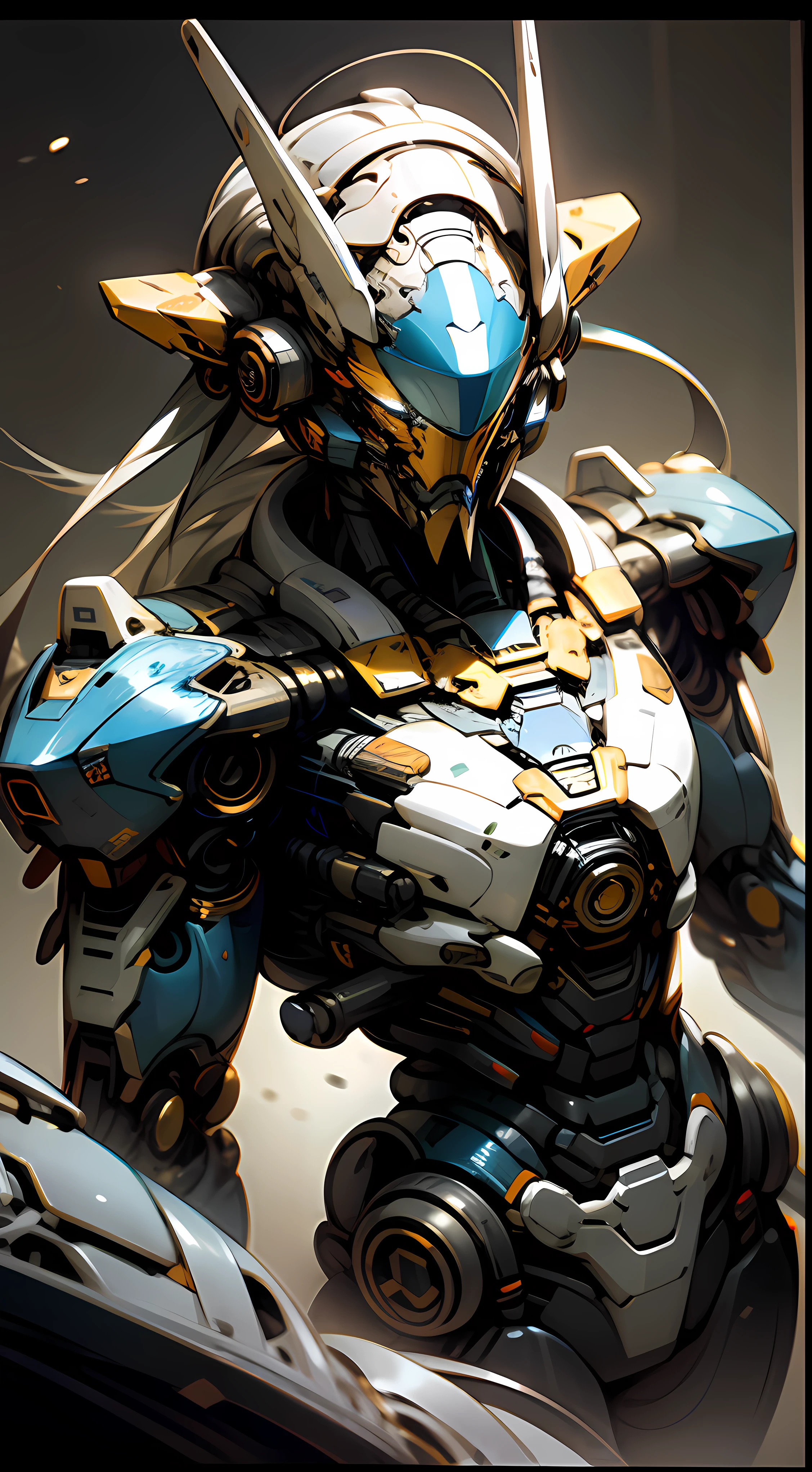 Dark_fantasy, cyber punk perssonage, （Pacific Rim, blue colors：1.1）, 1人, Mechanical Wonder, Robotic presence, Wearing a shabby mechanical suit, 复杂, （Steel metal[rusted]）, ellegance, Clear focus, Photographed by Greg Rutkowski, gentlesoftlighting, vivd colour, tmasterpiece, （（starrysky））, dynamicposes, large scene, viewed from bird's-eye, abstract expressionism, expressionistic, baroque, Vignetting, Chiaroscuro, afterimage, Atmospheric perspective, in a panoramic view, Rotated, hyper HD, retinas, Masterpiece, ccurate, Anatomically correct, Textured skin, Best quality, Award-Awarded, High quality, A high resolution, 16k