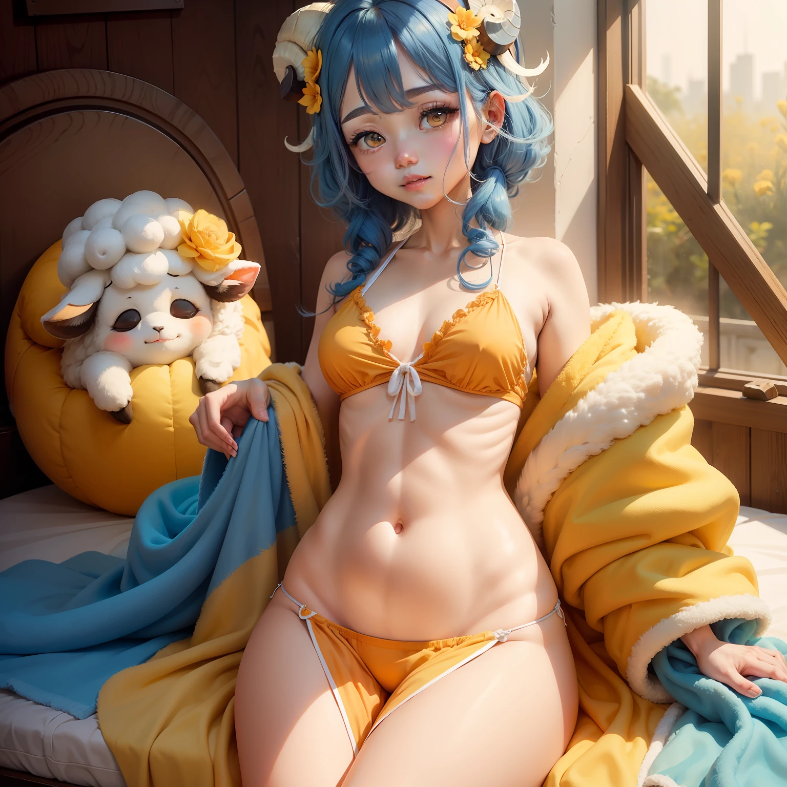 Lazy sheep:Orange-yellow saliva towel、Hairstyle
Angel sloth sheep:There is a heart on the belly、The hair is blue,With wings、Magic wand and halo