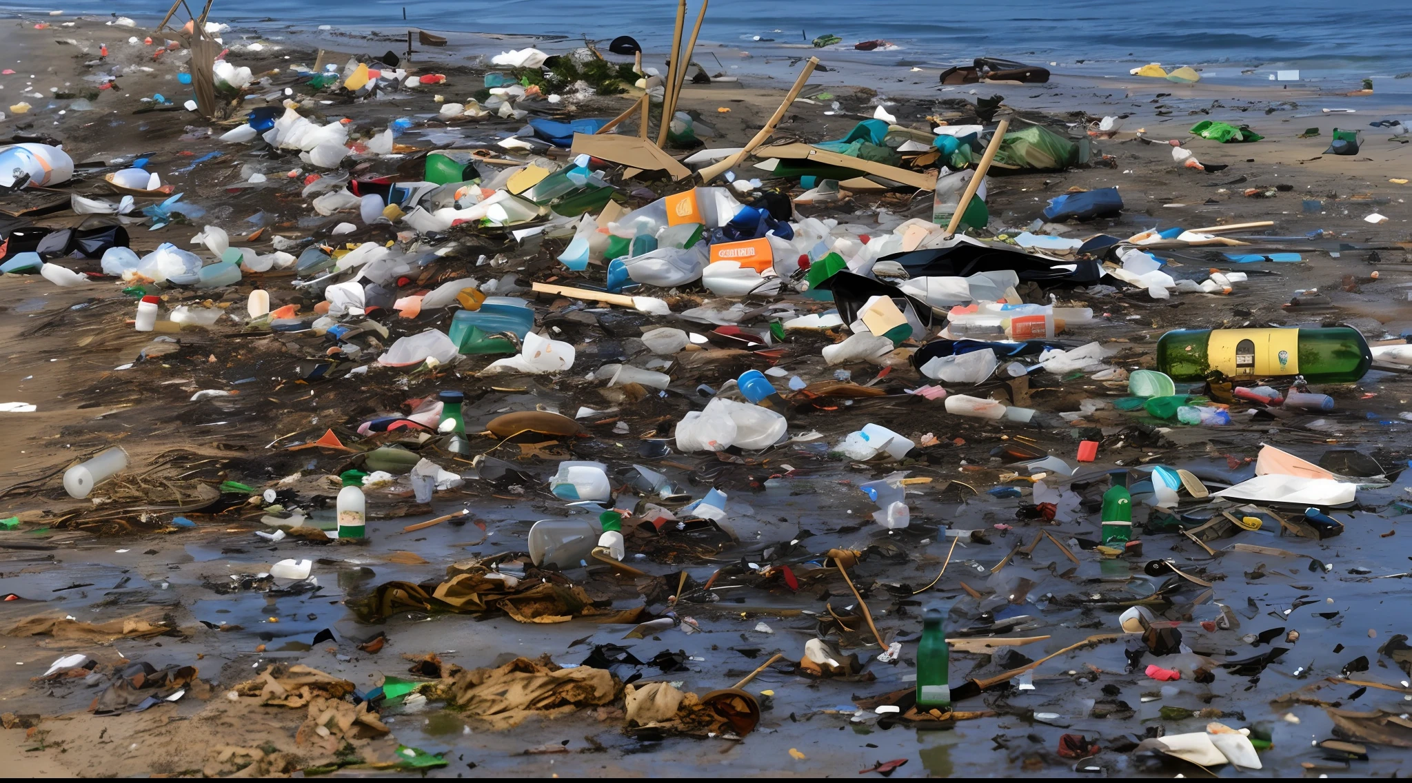Garbage on the beach shore,There were a lot of bottles and bottles, junk, polluted, trash scattered around, scattered rubbish and debris, littered with garbage, scattered rubbish, plastic waste, littered, Garbage is everywhere, Seattle is a complete waste, sewage, Piles of garbage and garbage, Plastic bottles, junk, polluted, environment, Piles of garbage