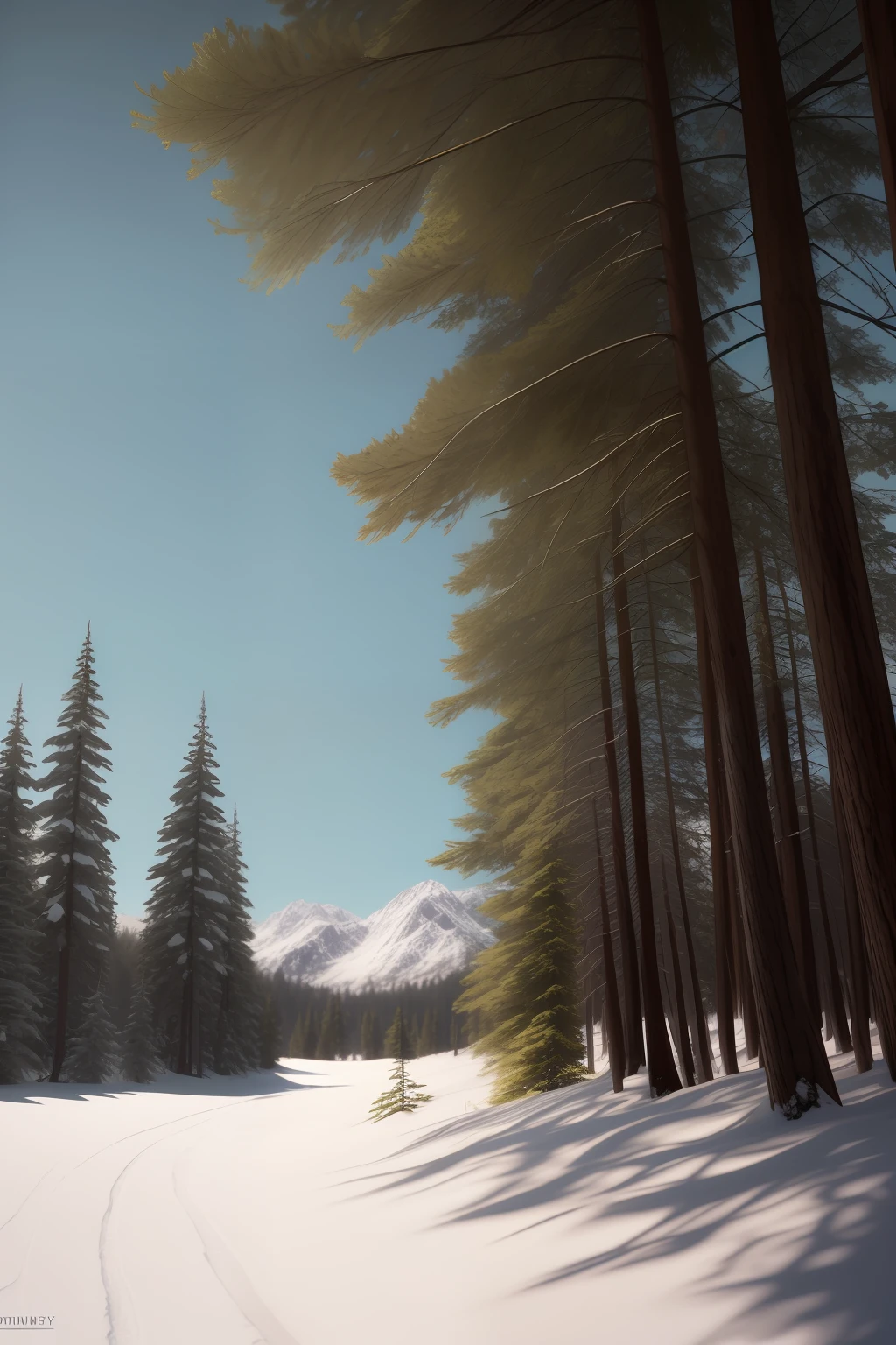 Obra maestra, La mejor calidad, alta calidad, fondo de pantalla CG 8k extremadamente detallado,taiga, silencio, imposing conifers, suelo de bosque cubierto, Severe cold weather, Belleza serena, nieve, invierno, Verano suave, brisa, Agujas, ramas, Bokeh, Profundidad de campo, HDR, florecer, chromatic abberation ,fotorrealista,extremadamente detallado, tendencias en Artstation, tendencias en CGSociety, intrincado, High detail, dramatic, Arte por Midjourney