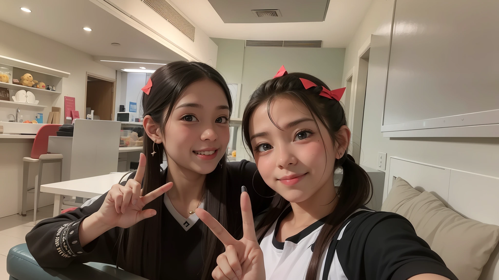 realisticlying,chiquita,adolable,Moe girl,Look to the lens,Victory gesture,
