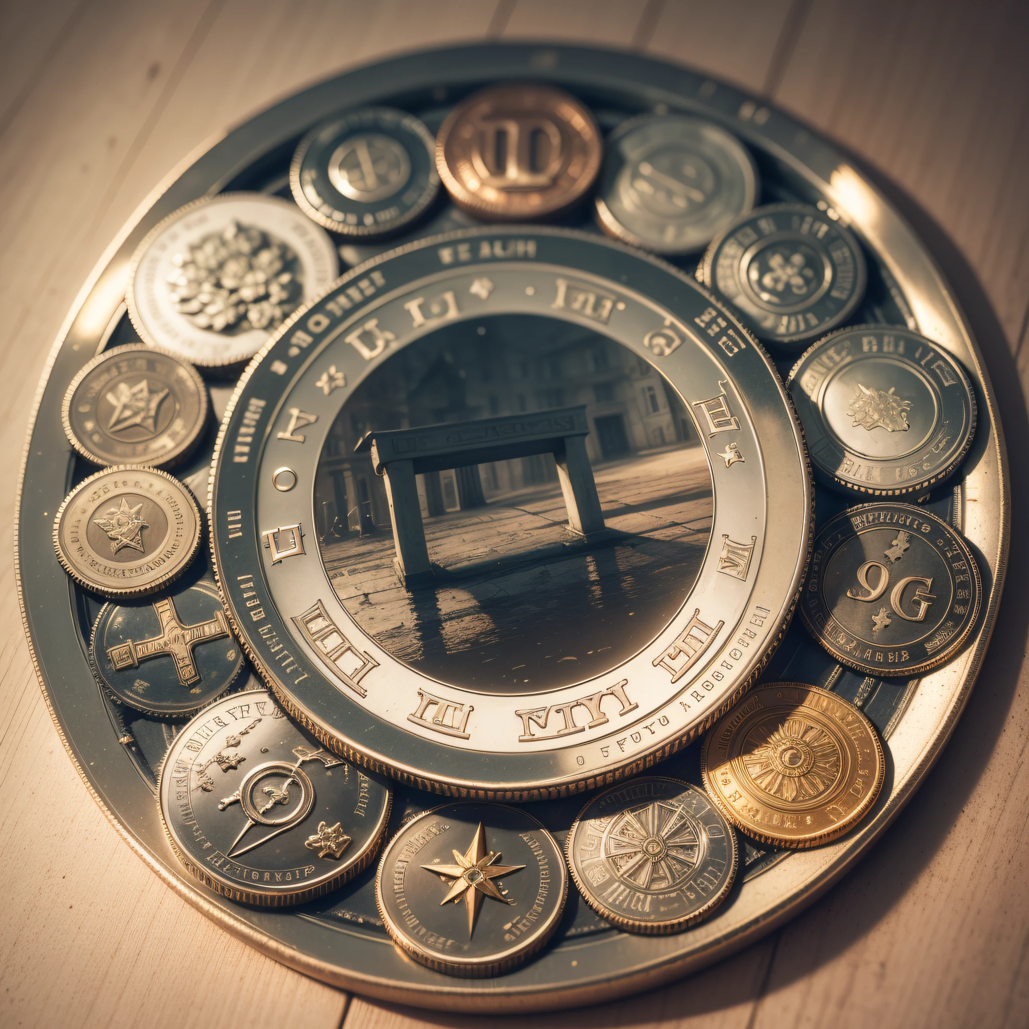 coin written d in the middle of it
