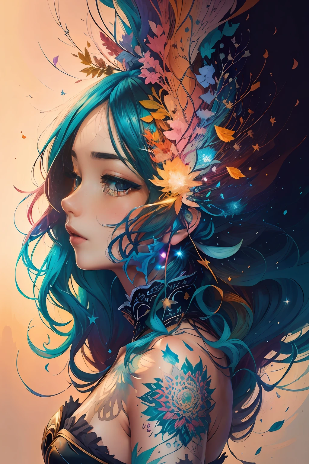 Create a beautiful tree, tree woman With the torso with a feminine silhouette. with the female silhouette, a perfect body. With green leaves.digital drawing, perfect face, Glossy skin, 8k concept art portrait, dynamic lighting, superdetail, detailed image, complex background, alcohol ink drawing.,beautiful woman, Una mujer con cabello azul con un atuendo colorido y un fondo colorido con salpicaduras de pintura, por Hirohiko Araki,Arte Oficial, Unidad 8K Fondo de pantalla, Ultra detallado, beautiful and aesthetic, Obra maestra, La mejor calidad, (Zenredar, mandala, enredo, enredar), 1girl, extremadamente detallado, Dynamic Angle, vaquero, The Most Beautiful Form of Chaos, elegante, A brutalist designed, colores vivos, romanticismo, Por James Jean, Roby Dwi Antono, Ross Tran, Francis Bacon, Michal Mraz, Adrian Ghenie, Petra Cortright, Gerhard Richter, Takato Yamamoto, Madera de Ashley, atmospheric, ecstasy of musical notes, streaming musical notes visible,Estilo wtrcolor, (rosa) Arte digital, Arte Oficial, soplado por el viento, Obra maestra, Beautiful, ((acuarela)), salpicaduras de pintura, Detalles intrincados. Gran detalle, [goteo:0.7], tendencias en Artstation, Rachel Walker,Estilo-Pintura-1900, Una hermosa mujer deslumbrante desnuda completamente cubierta de pintura flotando en una piscina, beautiful lighting, Cerrar, grandes ojos hermosos y detallados, Nirvana, relajado, chill, desde arriba, cuerpo completo, gotas de pintura, Remolinos de pintura, salpicaduras de pintura, tacones altos, (Hermosos remolinos de pintura en espiral), por Jeremy Mann, Por Sandra Chevrier, Por Dave McKean y Richard Avedon y Maciej Kuciara, Alto detalle, 8k, colores contrastantes vivos, chromatic abberation, las estrellas tocan el cielo con fondo de estrellas de pintura de la nebulosa aurora por Style-NebMagic, colores vivos y brillantes, a vibrant digital illustration, fondo negro, behance HD, Obra maestra, La mejor calidad, (realista:1.2), (alto contraste:1.2),Gold decoration,