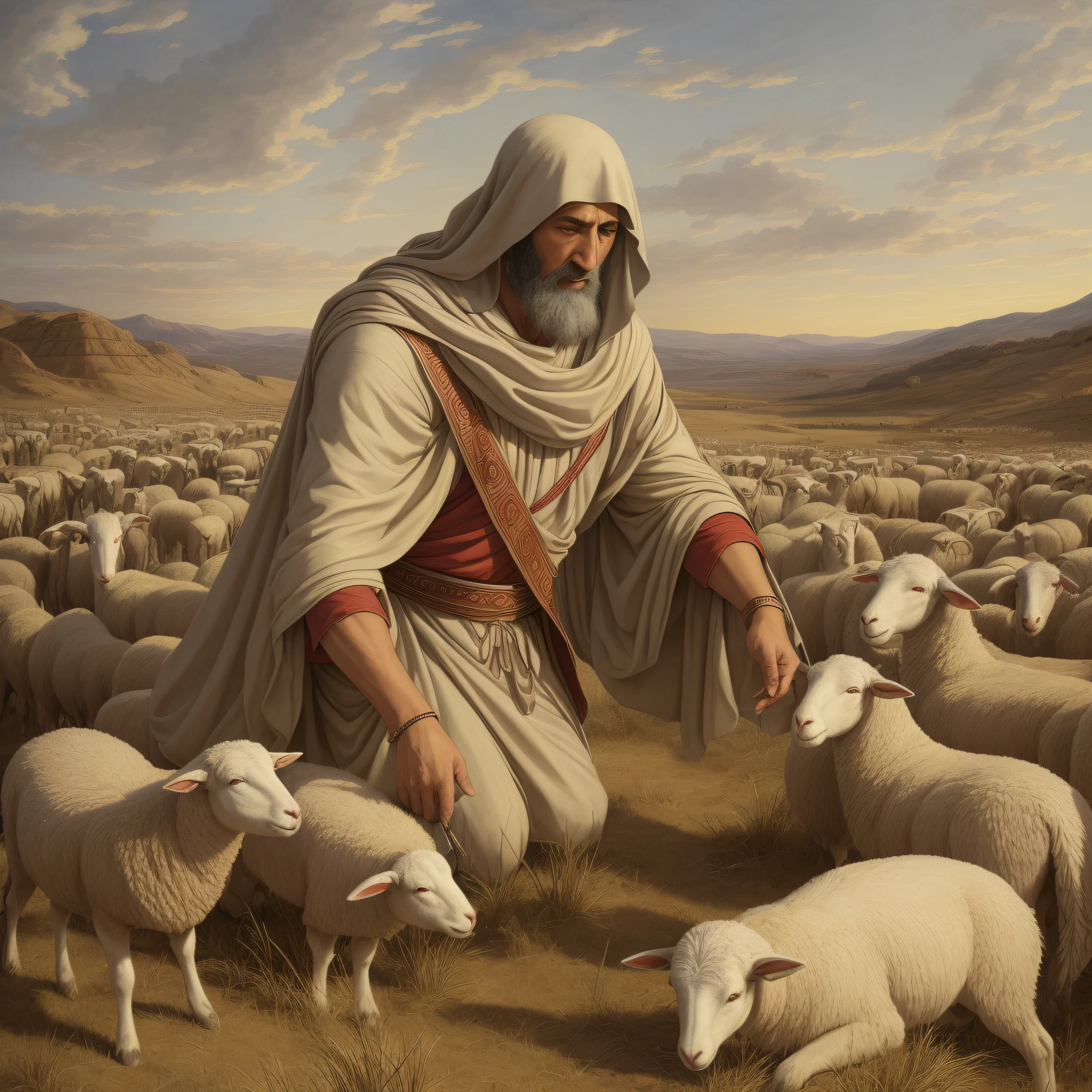 "Moses, a righteous and dedicated man, lived as a simple shepherd in the lands of Midian. One day, while herding his father-in-law Jethro's flock of sheep on Mount Horeb, something extraordinary happened. He approached a burning bush, which burned in flames, but was not consumed by the fire.
Curious and amazed, Moses approached the bush, and then heard a powerful voice echoing: 'Moses! Moses!' He prostrated himself on the ground, fearing that he was facing something divine.
The voice went on, 'I am the God of your fathers, the God of Abraham, the God of Isaac, and the God of Jacob.' Trembling with reverence, Moses covered his face with his hands.
'I have heard the cry of my people in Israel, who are being oppressed in Egypt. I know their suffering, and I have decided to free them from the hands of the Egyptians and lead them to a fertile and abundant land, the promised land. And now, Moses, I have chosen you to be the leader and deliverer of my people. Thou shalt go to Pharaoh and say, 'Let my people go!'" --auto --s2