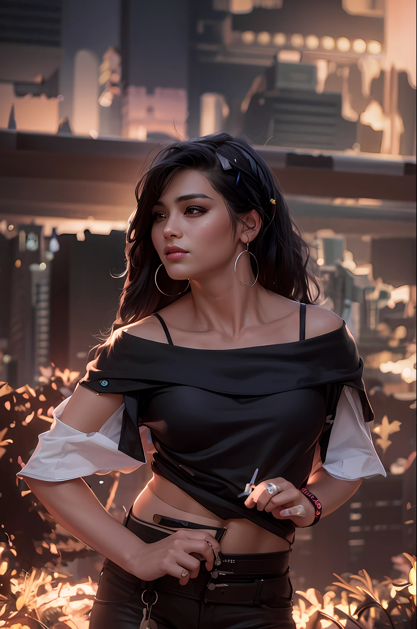 Change background cyberpunk handsome girl, realistic face, 8k, ultra realistic,