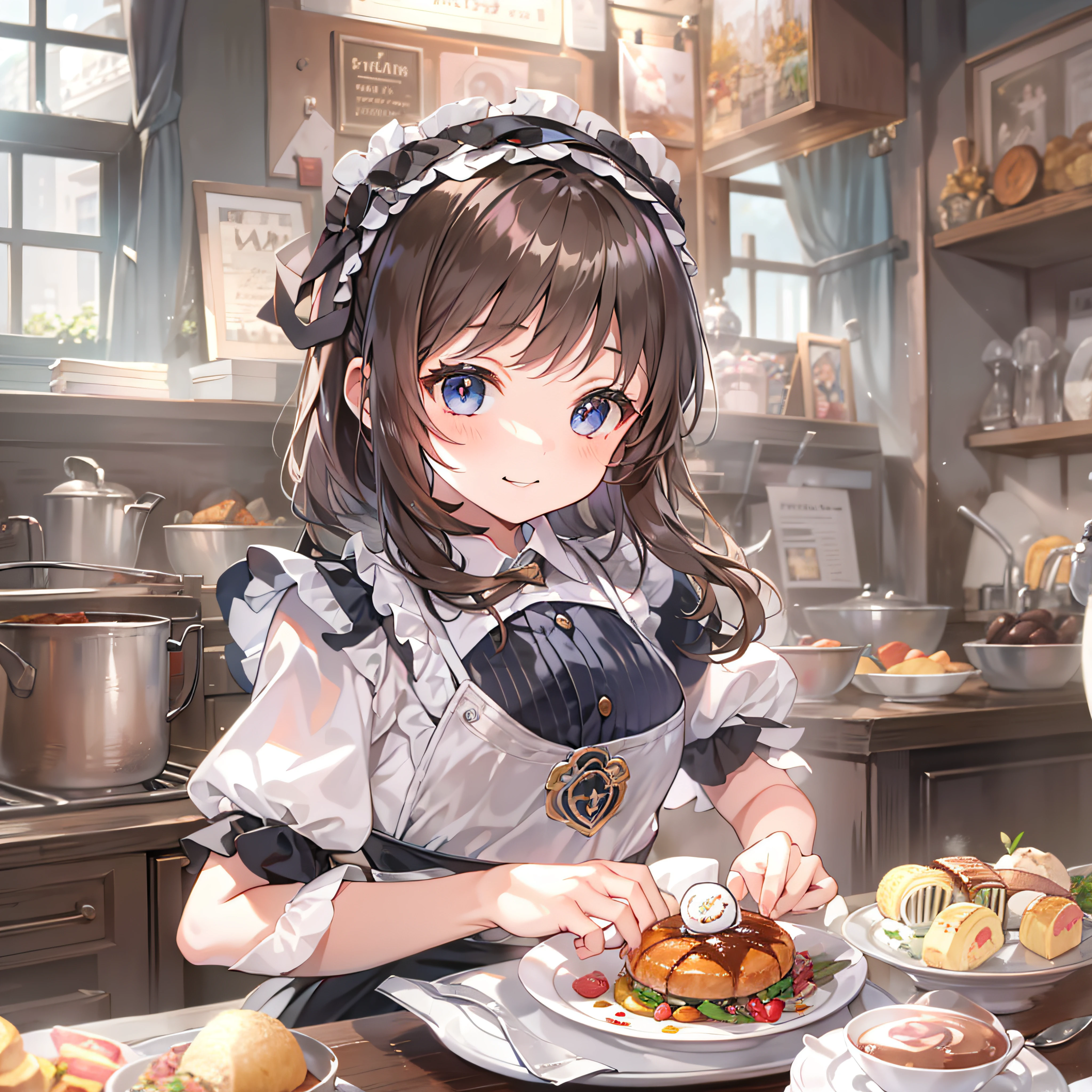 Cute s top-quality masterpiece Normal five fingers Lustrous hair Maid café clerk