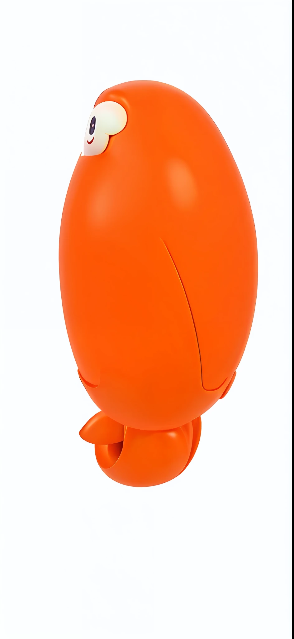 Side gibbon，Stand upright，Small black eyes，The mouth bulges，The whole body is orange，Thick palms，Fat body。3Drenderingof，pop mart