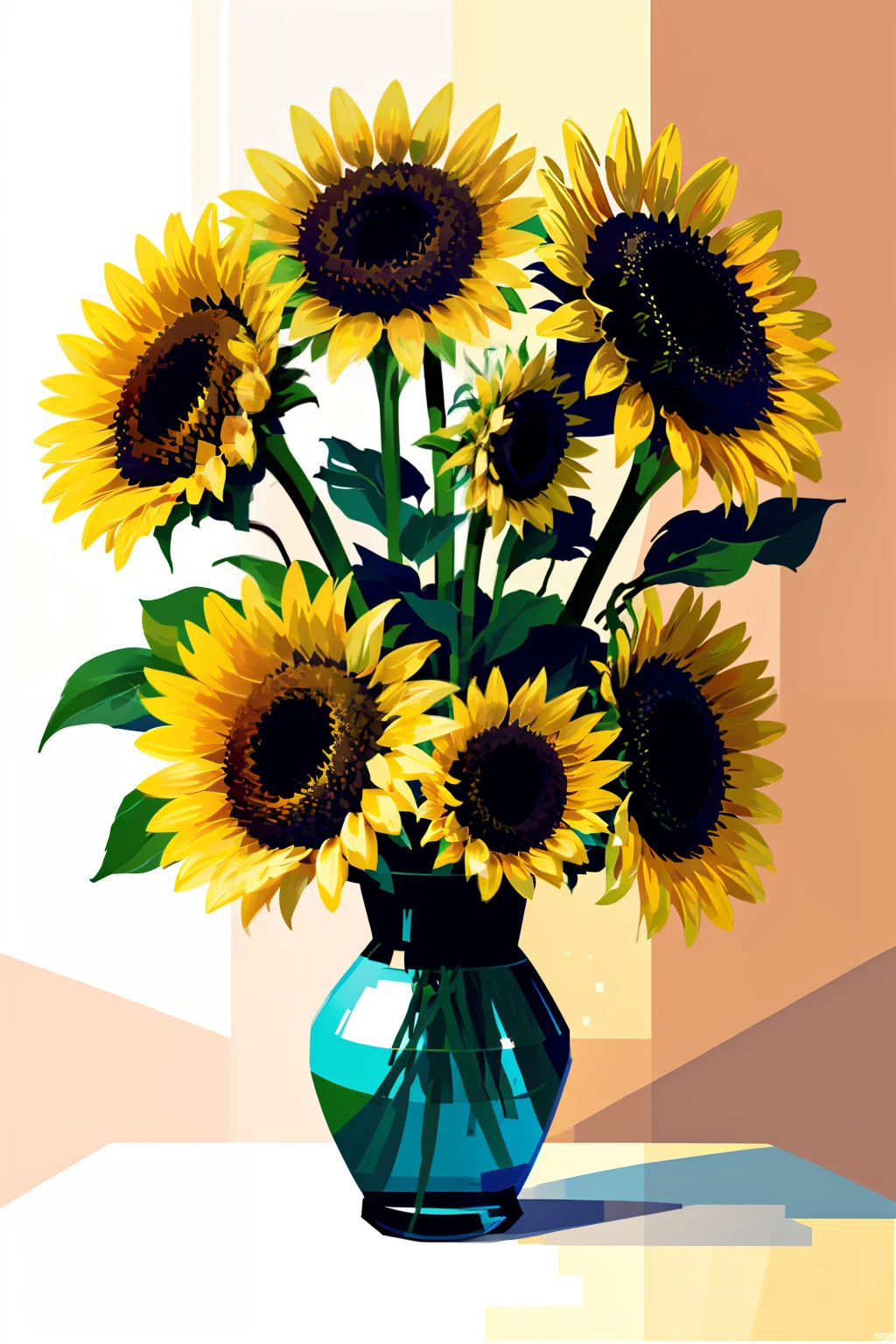beautiful Vase with beautiful sunflowers.