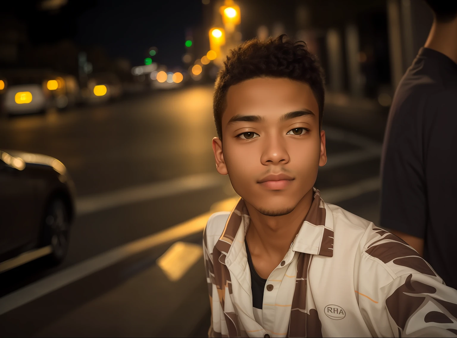 RAW photo, a portrait photo of 19 y.o man in casual clothes, night, city street, (high detailed skin:1.2), 8k uhd, dslr, soft lighting, high quality, film grain, Fujifilm XT3. With a real face. This picture editing like a professional photographer