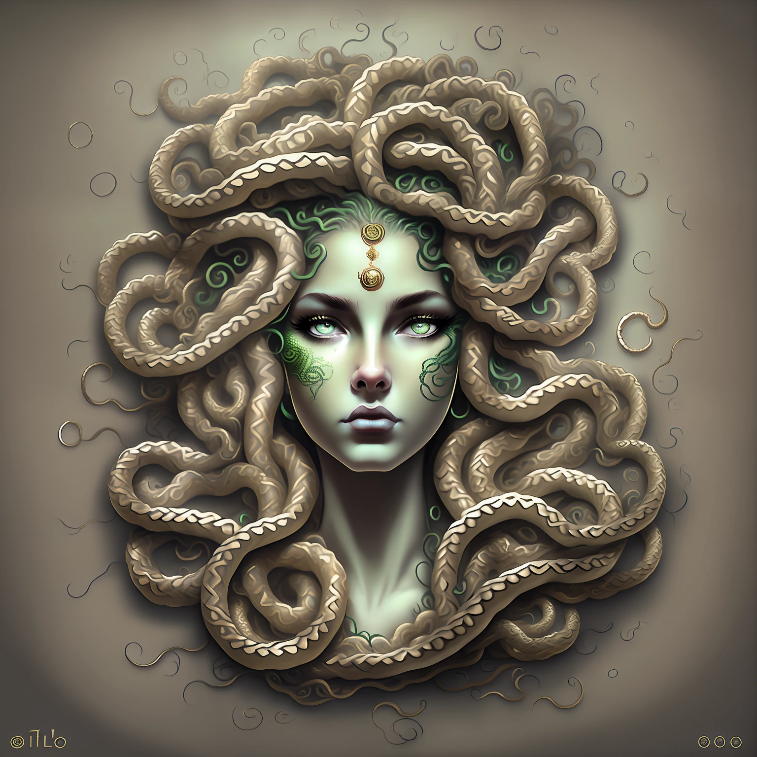 Arafed woman with a snake head and a snake like hair, medusa gorgon head, Retrato de Medusa, Retrato escuro de Medusa, beautiful female gorgon, medusa head, pintura de retrato medusa, muito triste medusa, Medusa feita de cera, Retrato da Medusa adolescente, medusa feroz, female medusa long hair, Medusa feita de cera macia, medusa, Medusa masculina