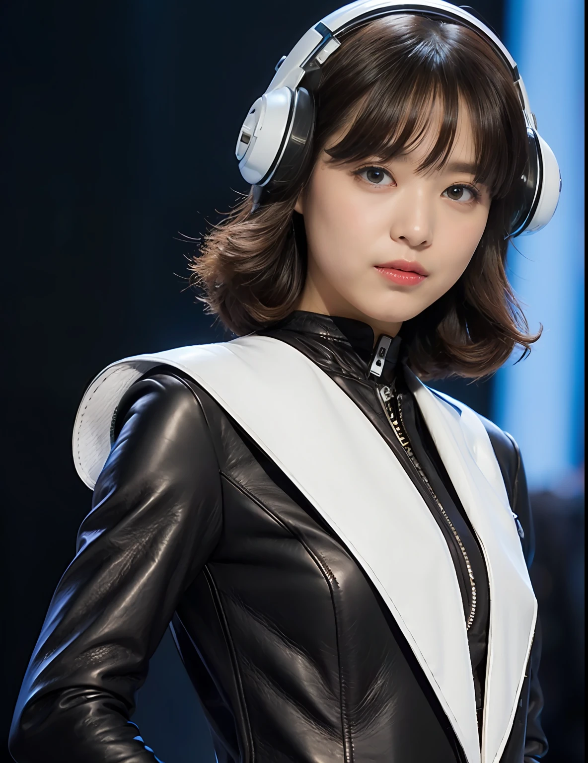 ultra-detailliert, hight resolution, top-quality, ​masterpiece, ((Leather cyborg suit)､(Pilot helmet)、(Leather White Gloves)kosmos､planetes
