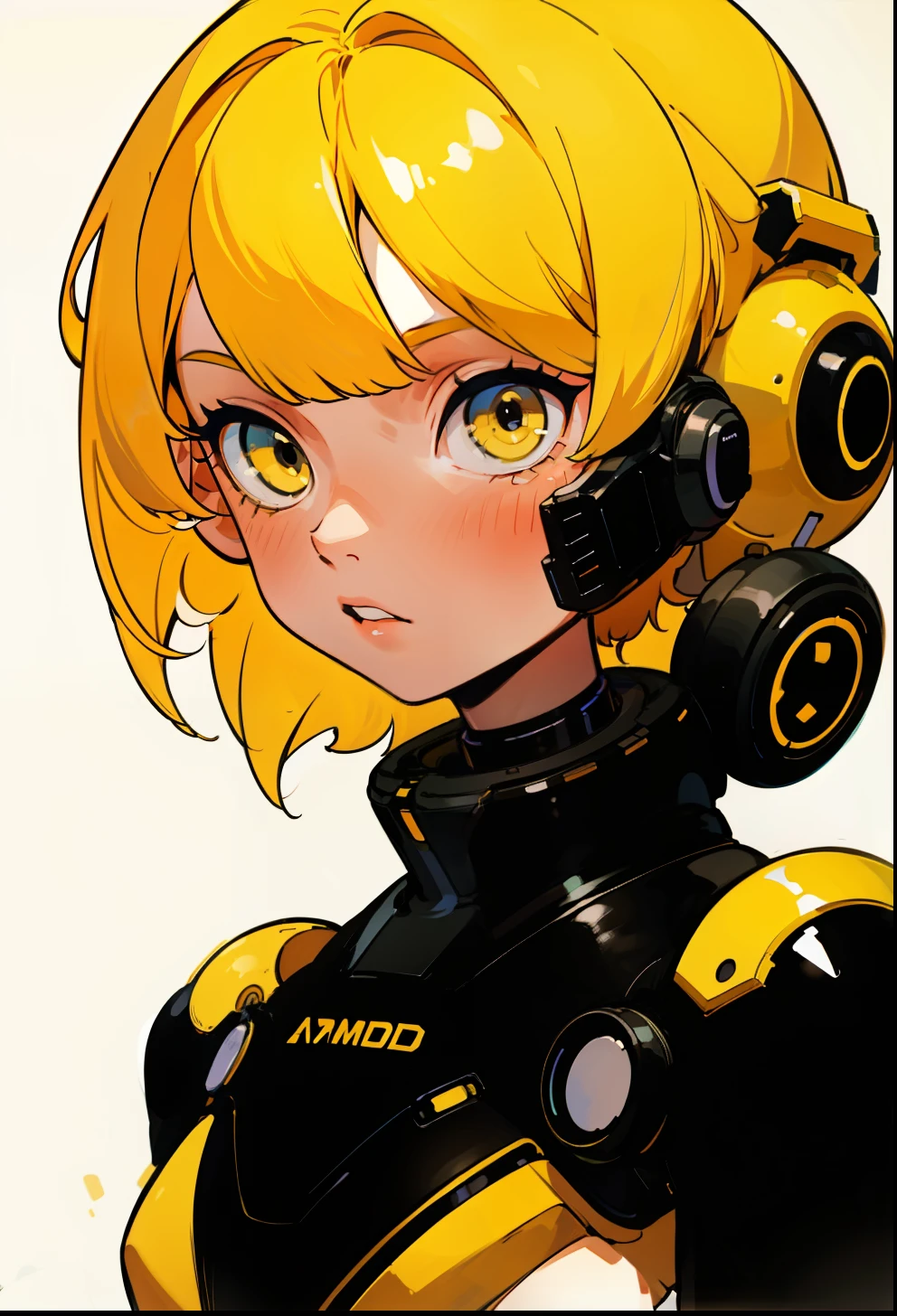 Yellow hair, 1Girl, Android, fantastic