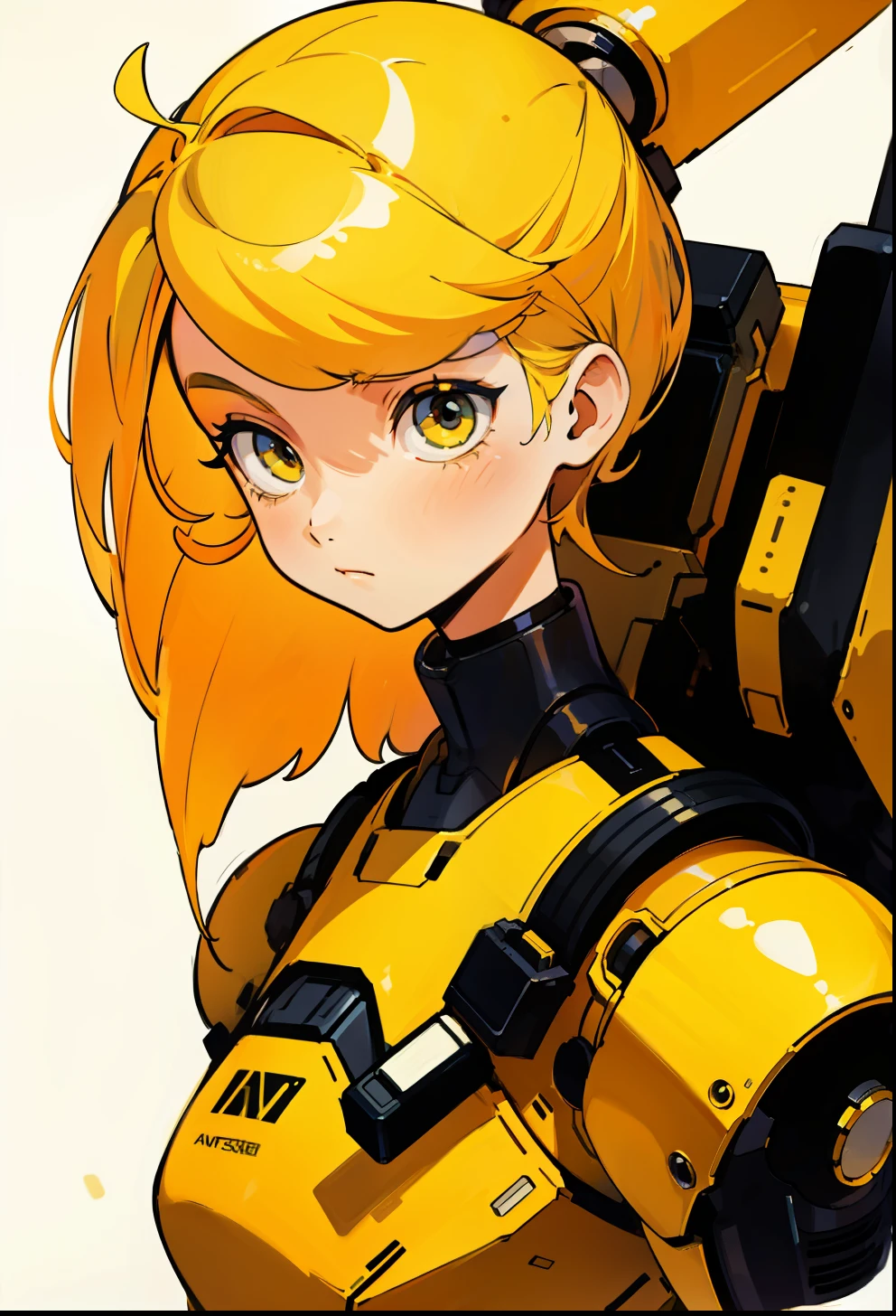 Yellow hair, 1Girl, Android, fantastic