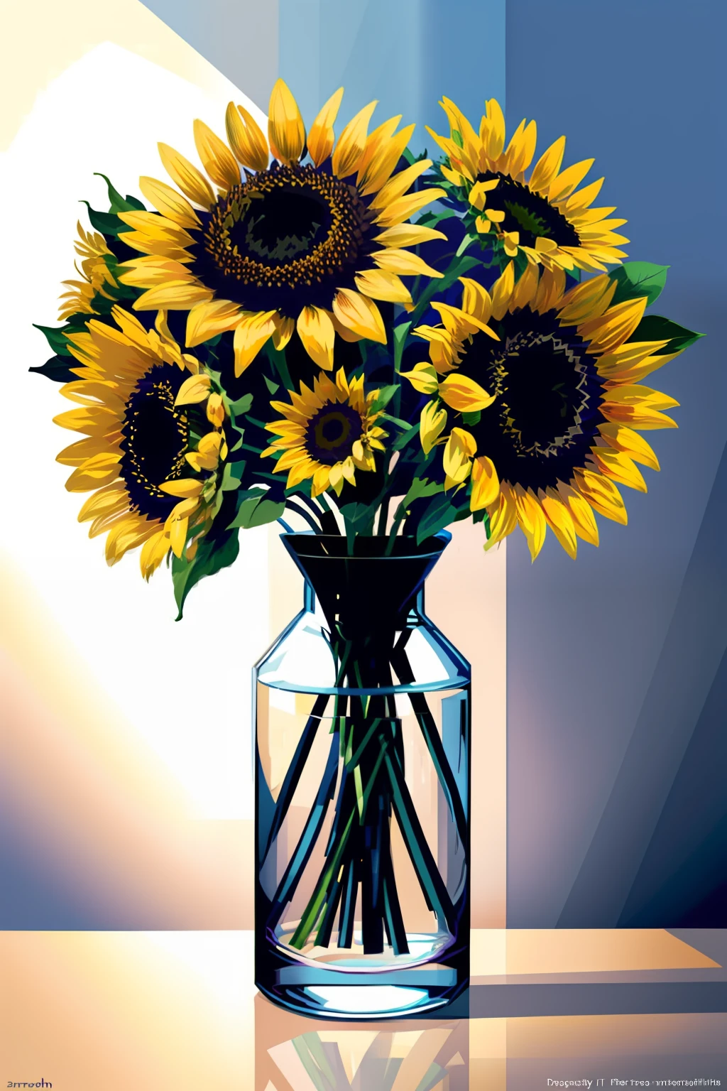beautiful Vase with beautiful sunflowers.