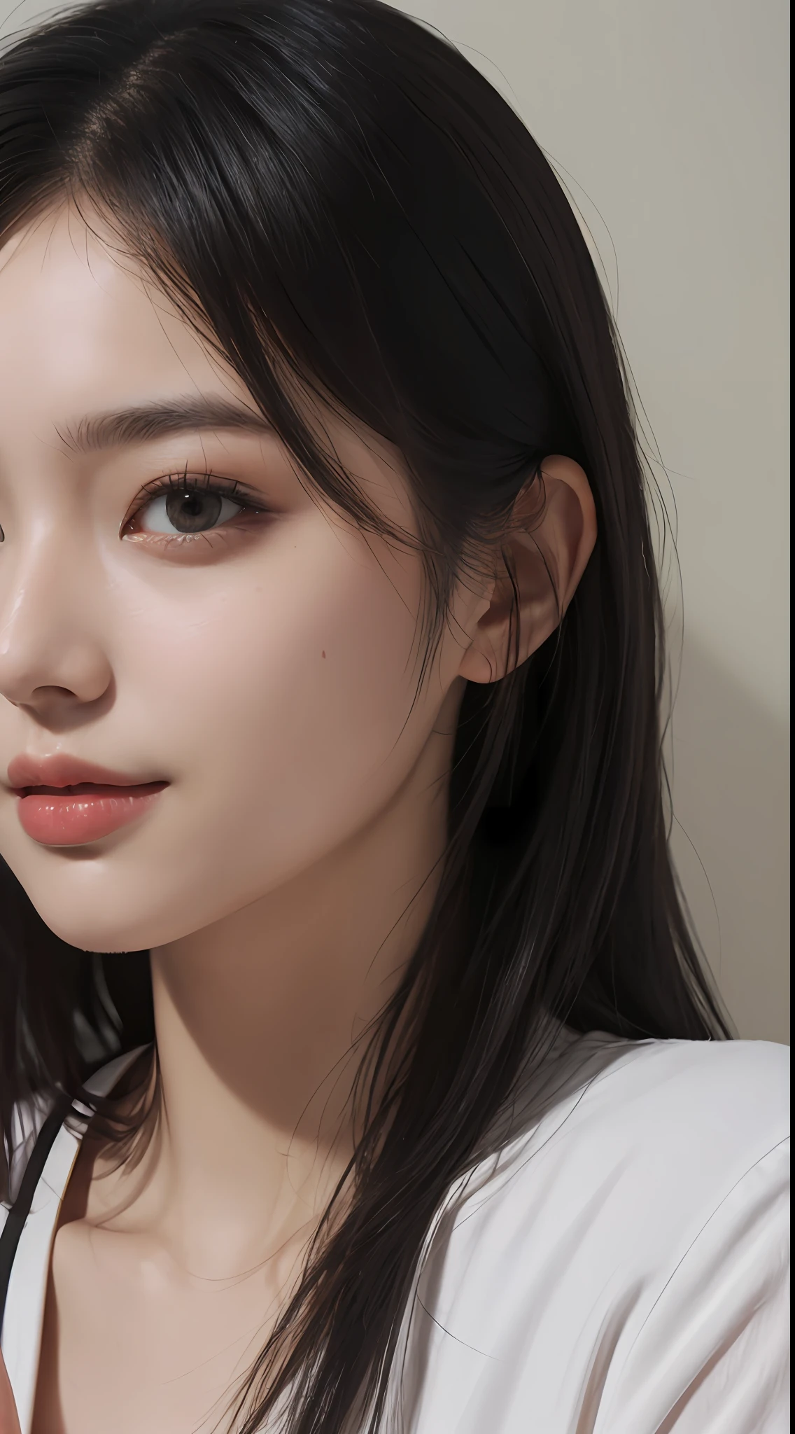 masterpiece、The highest image quality、hightquality、Beautuful Women、japanes、Popular Korean Makeup、detaileds、Swollen eyes、A detailed eye、Detailed skin、Beautiful skins、超A high resolution、(Realistis:1.4)、very extremely beautiful、Slightly younger face、Beautiful skins、thin、(A hyper-realistic)、(illustratio)、(hight resolution)、(8K)、(ighly detailed)(The best illustrations)、(beautifully detailed eyes)、(ultra-detailliert)、(wall-paper)、(详细的脸)、looking at the viewers、fine detailed、 A detailed face、pureerosfaceace_v1、a smile、Looking straight ahead、photos realistic、Bright lighting、profetional lighting、A dark-haired、(((shorth hair)))、brightly lit room、painterly